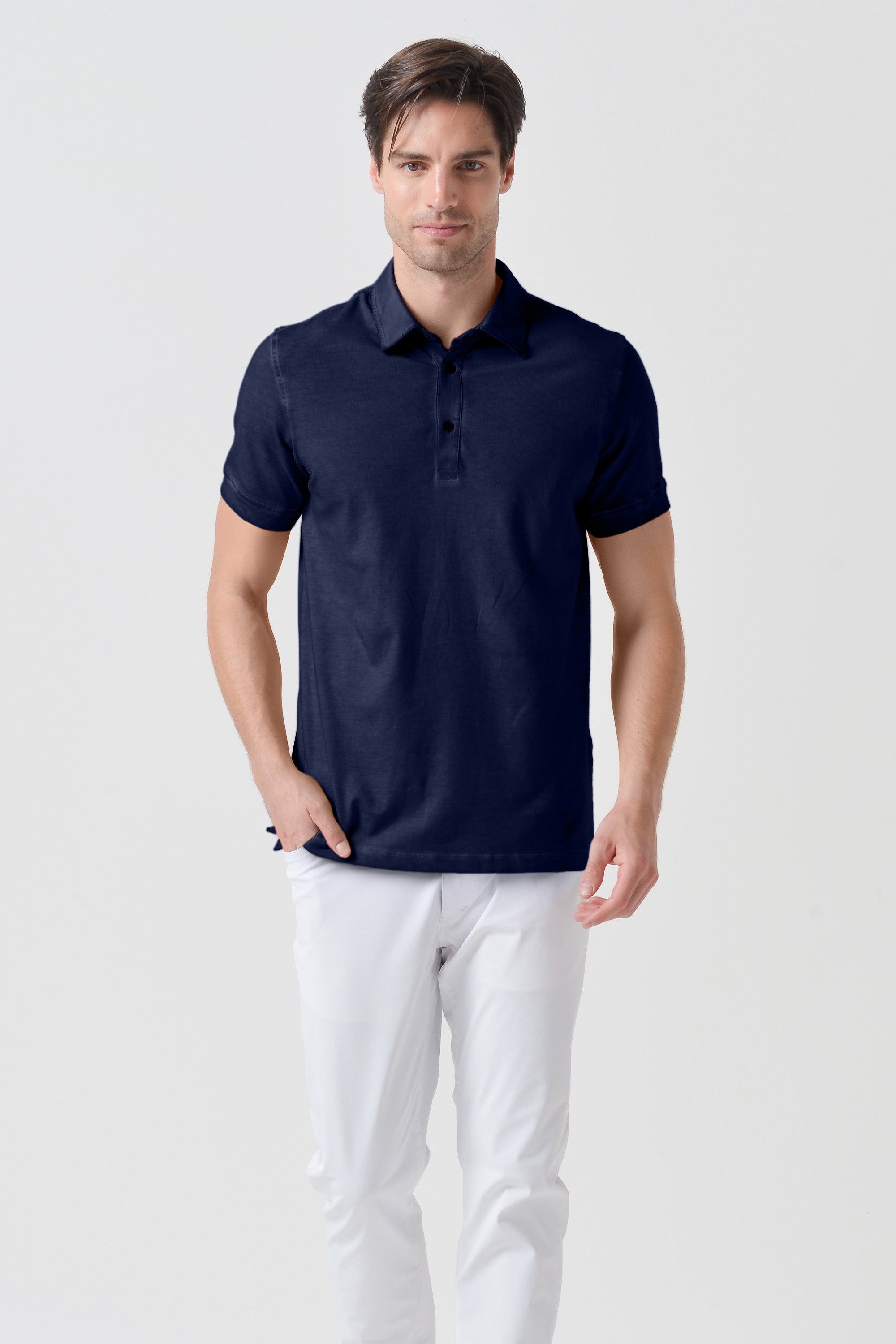 Polo Collo Francese - Navy
