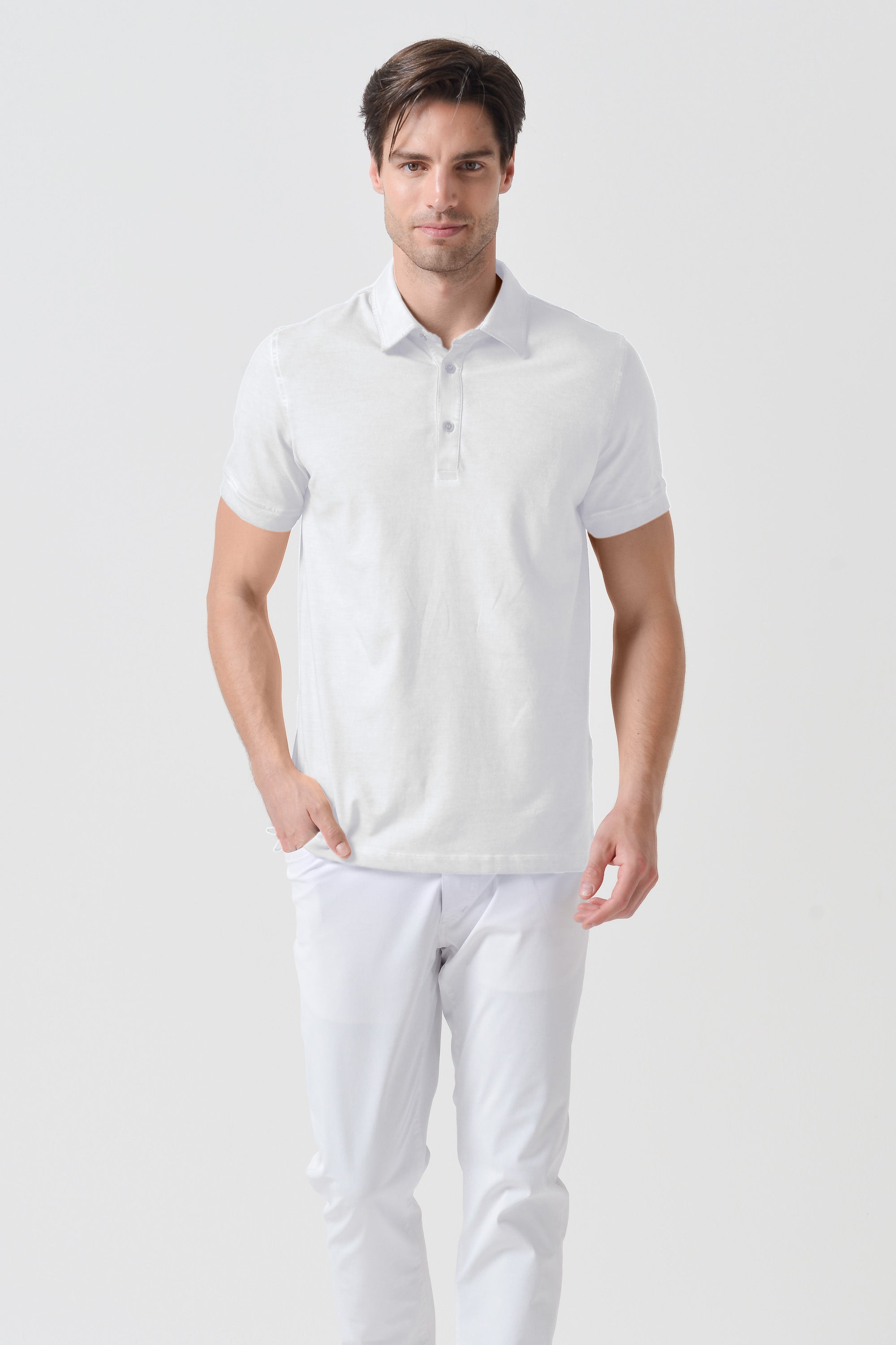 Polo Collo Francese - Bianco