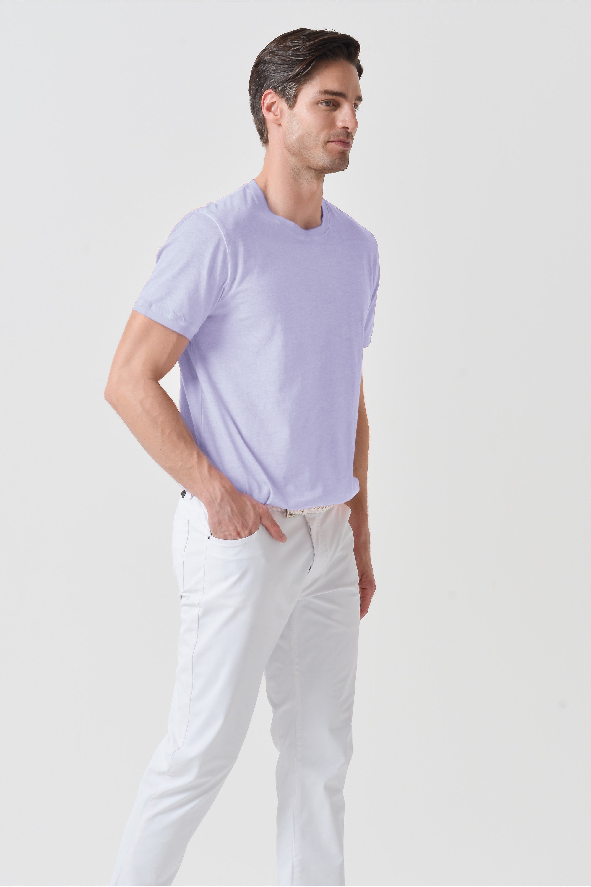 Smart Casual Cotton T-Shirt - Lilac