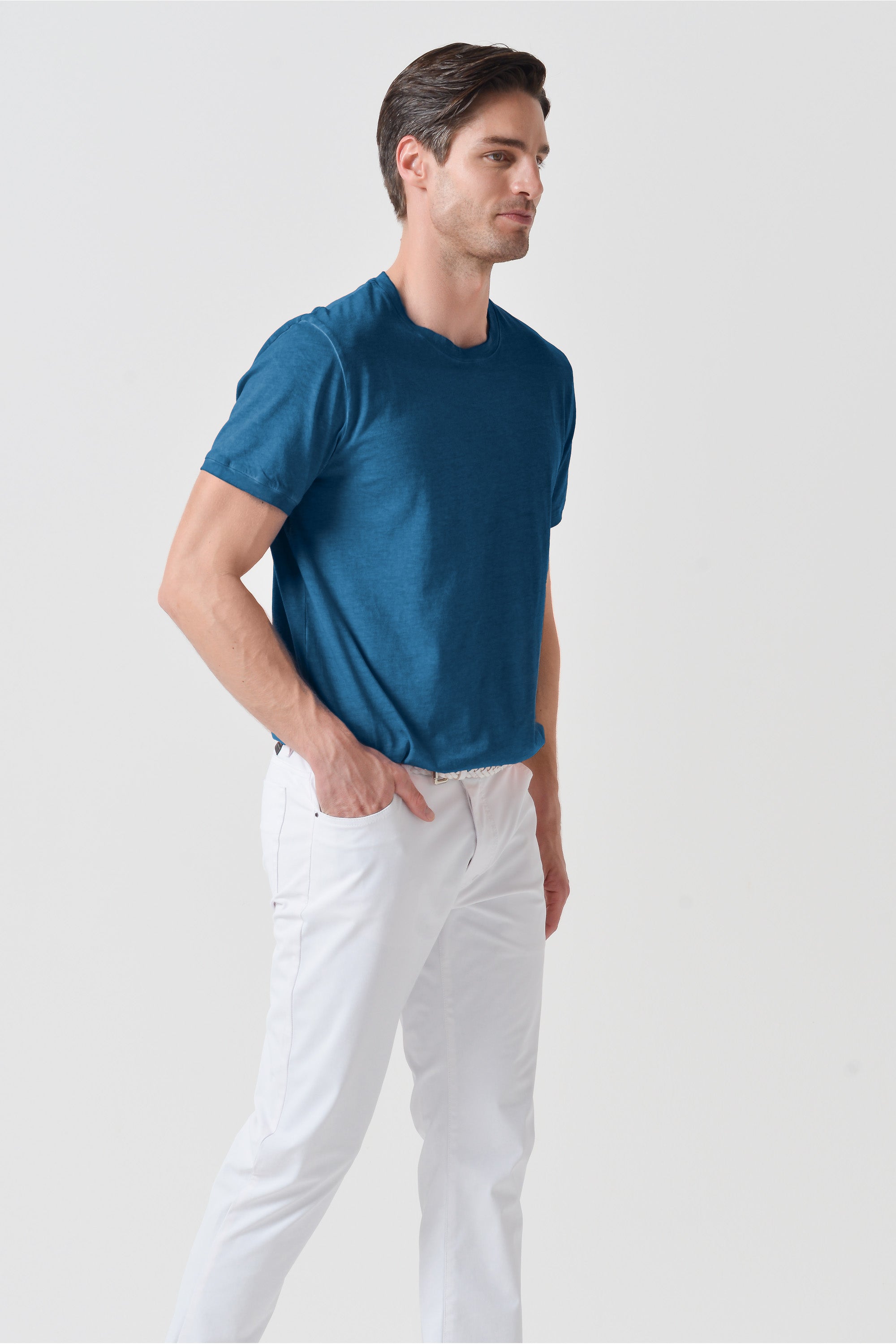T-shirt smart casual in cotone - Profondo