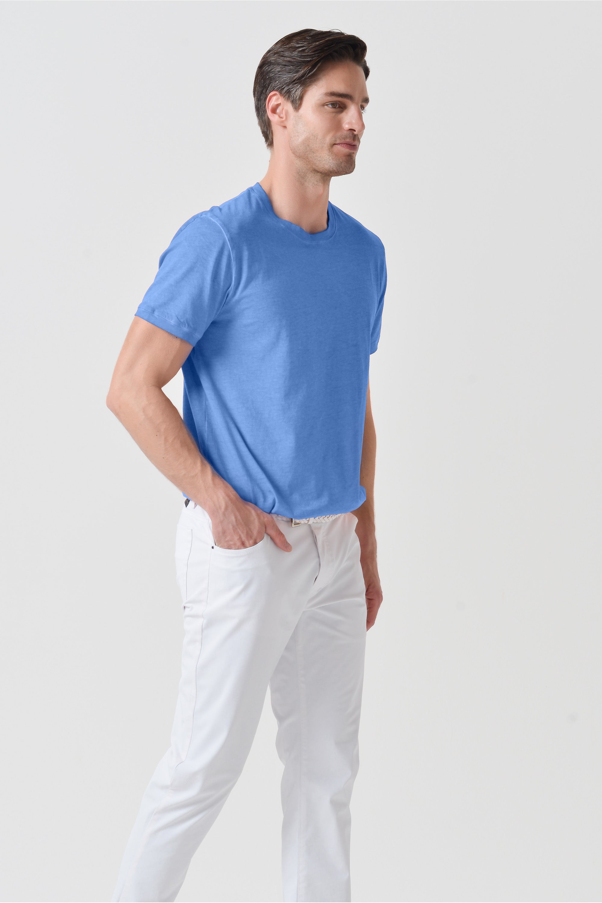 Smart Casual Cotton T-Shirt - Santorini