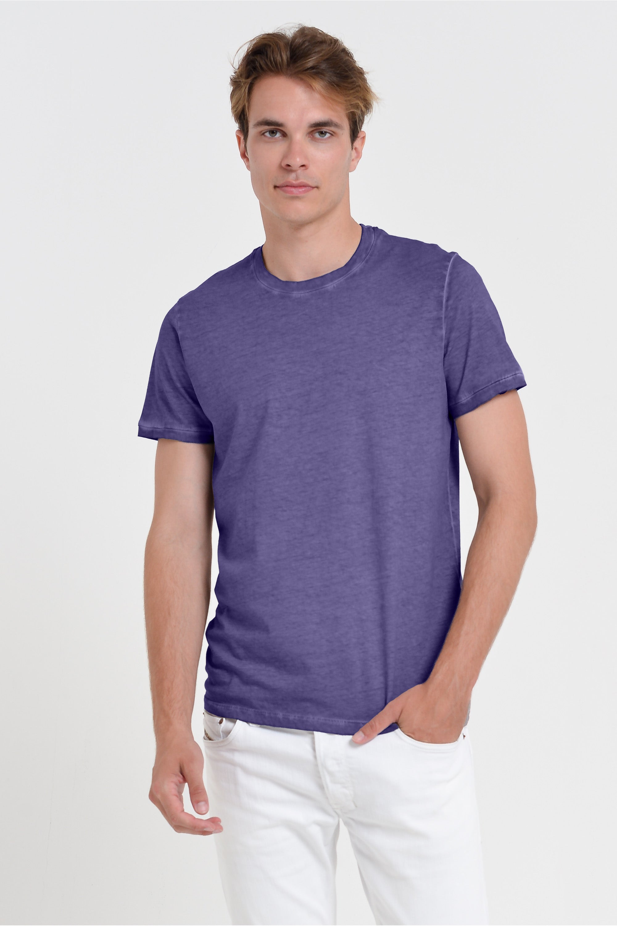 Smart Casual Cotton T-Shirt - Mirtillo