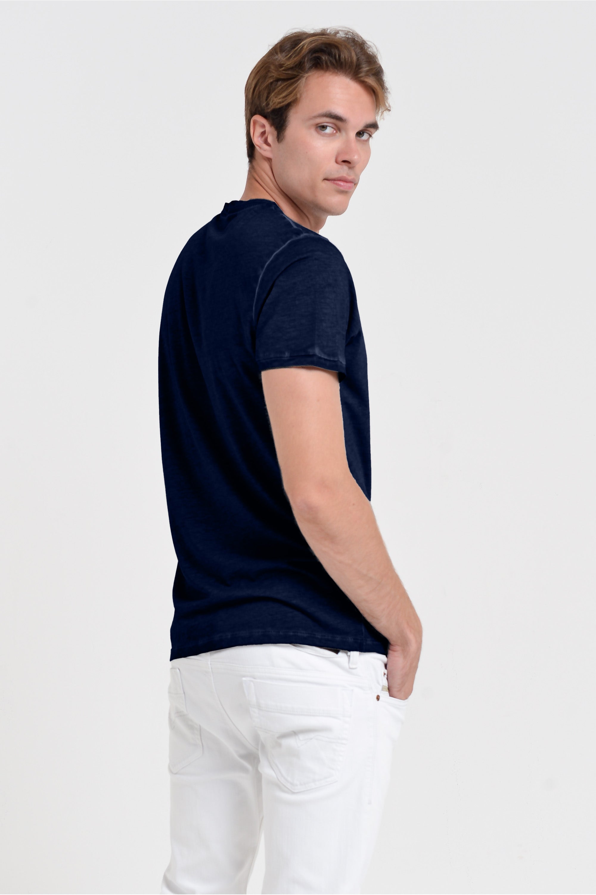 Smart Casual Cotton T-Shirt - Abyss