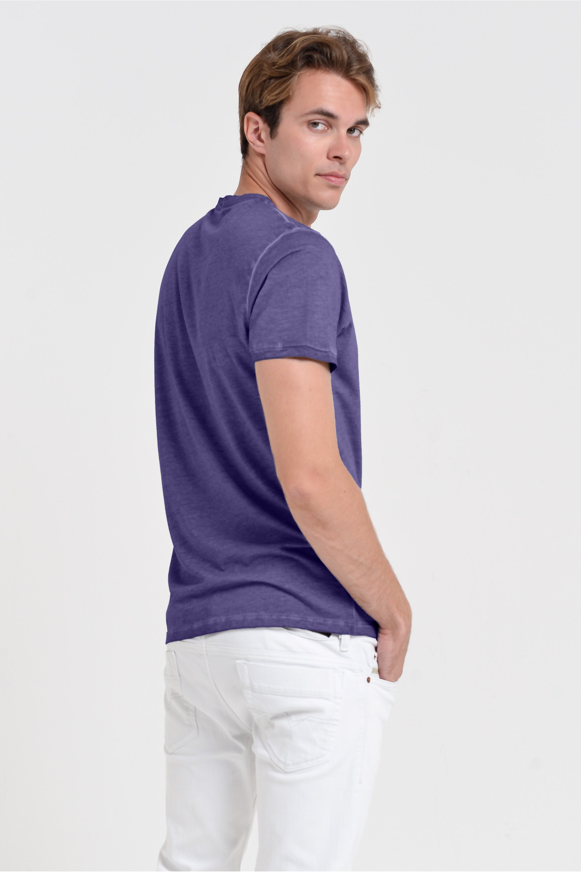 Smart Casual Cotton T-Shirt - Mirtillo