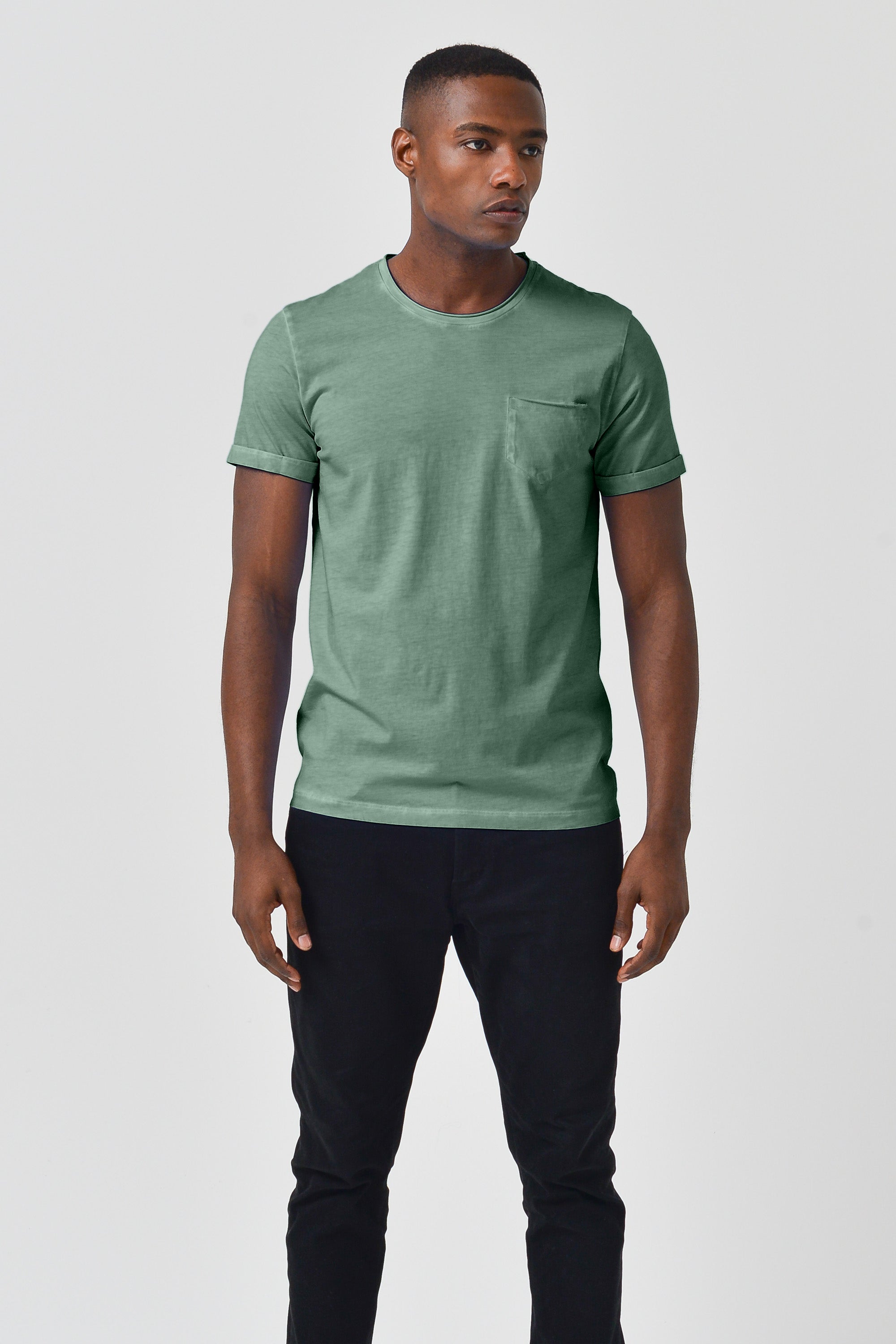 Plain Pocket Cotton T-Shirt - Juniper