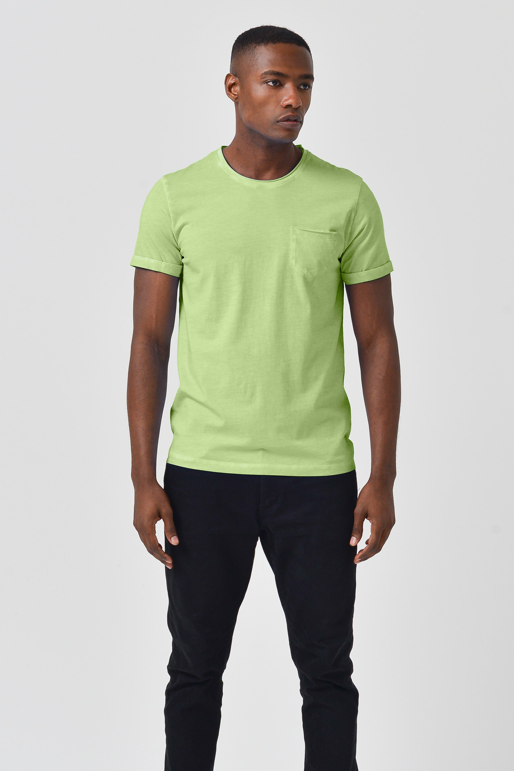 Plain Pocket Cotton T-Shirt - Kiwi