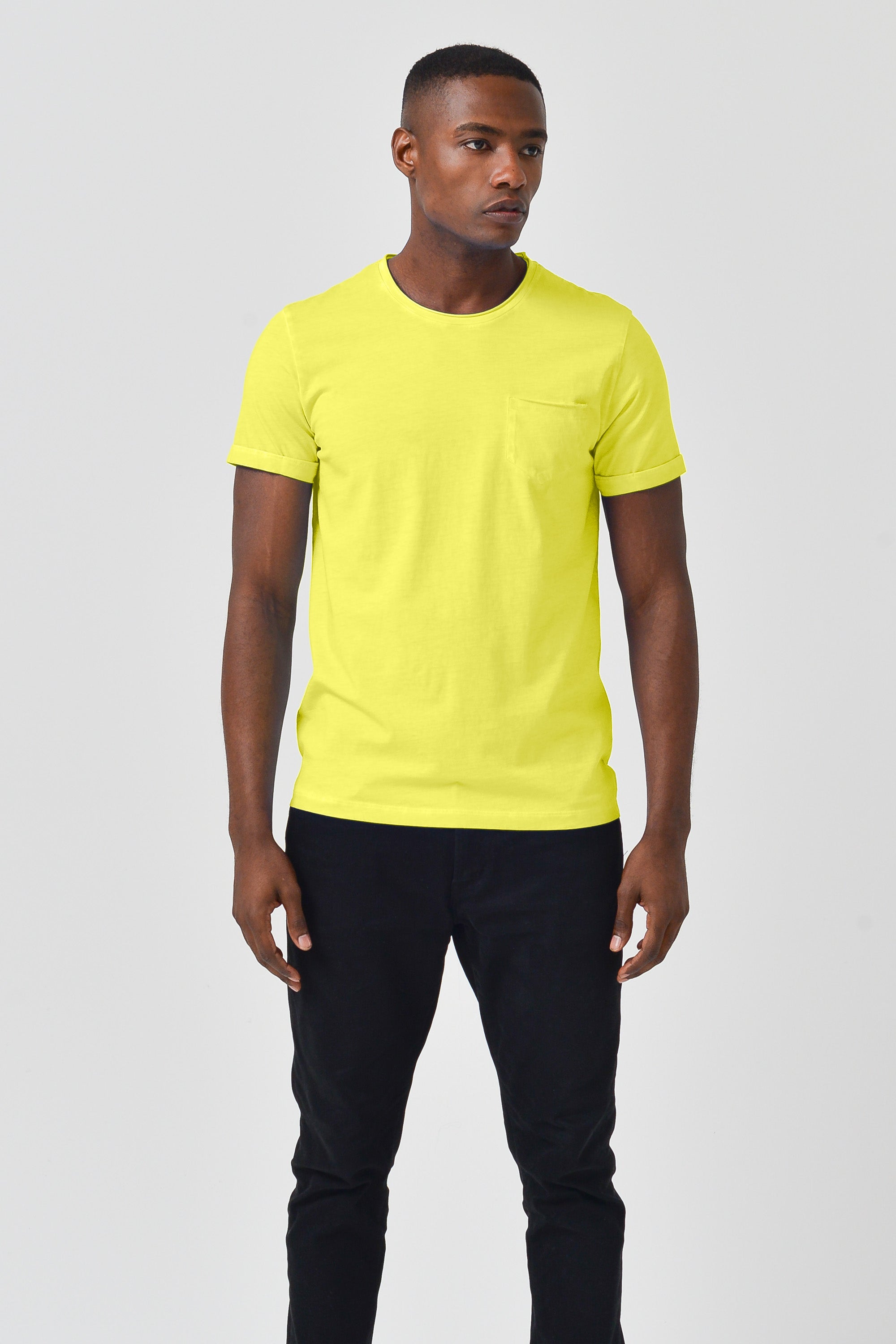 Plain Pocket Cotton T-Shirt - Lime
