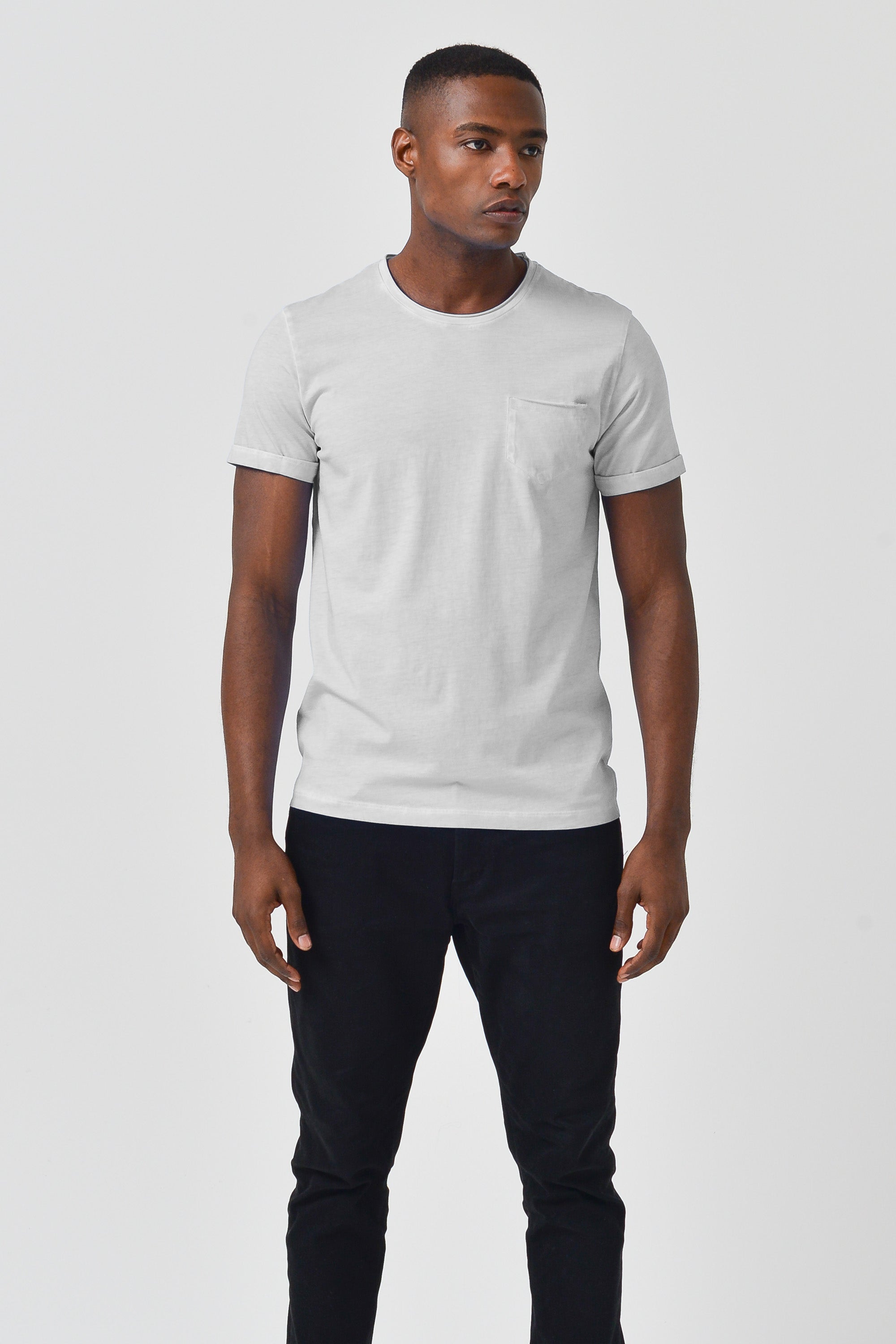 Plain Pocket Cotton T-Shirt - Marmo