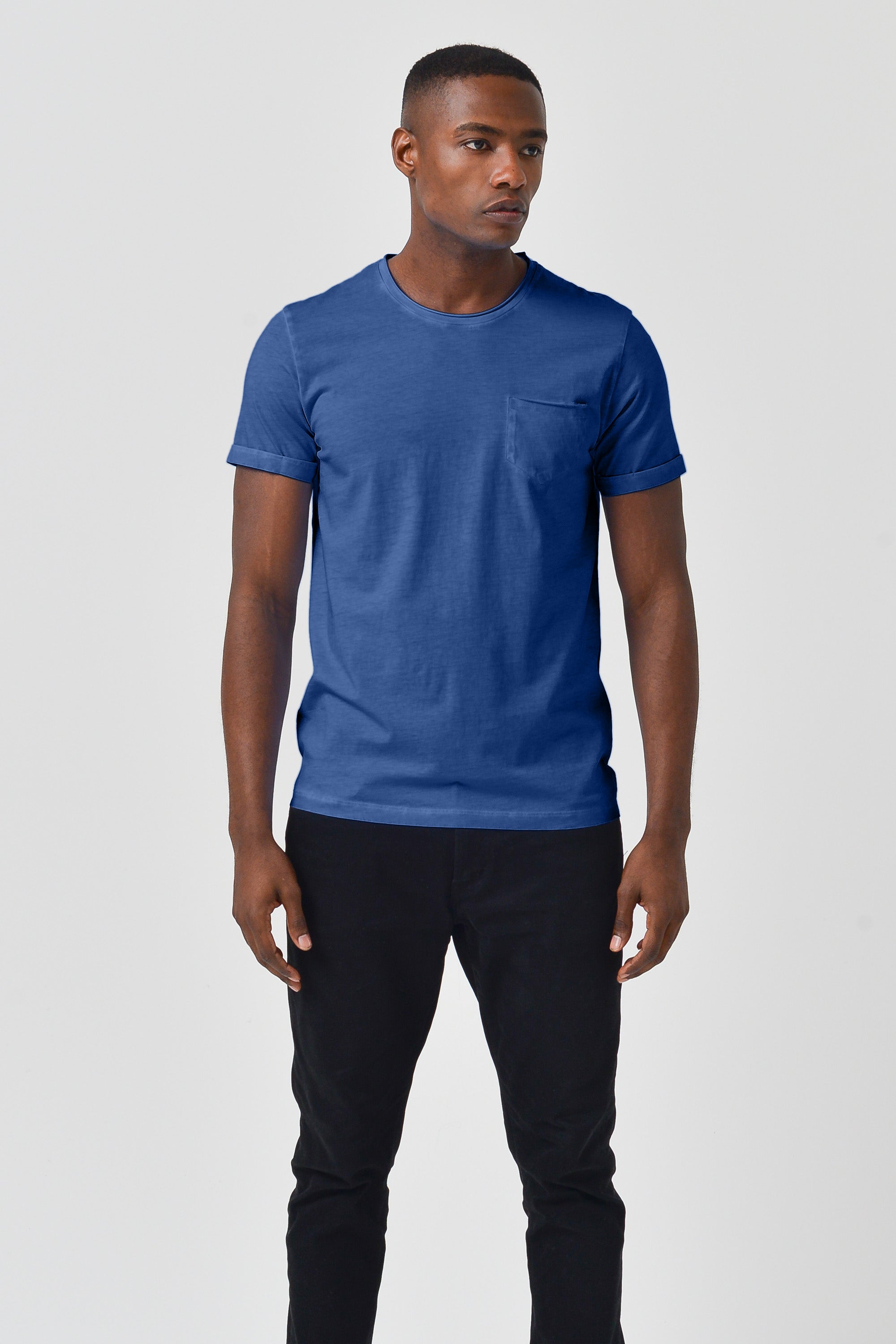 Plain Pocket Cotton T-Shirt - Pacific
