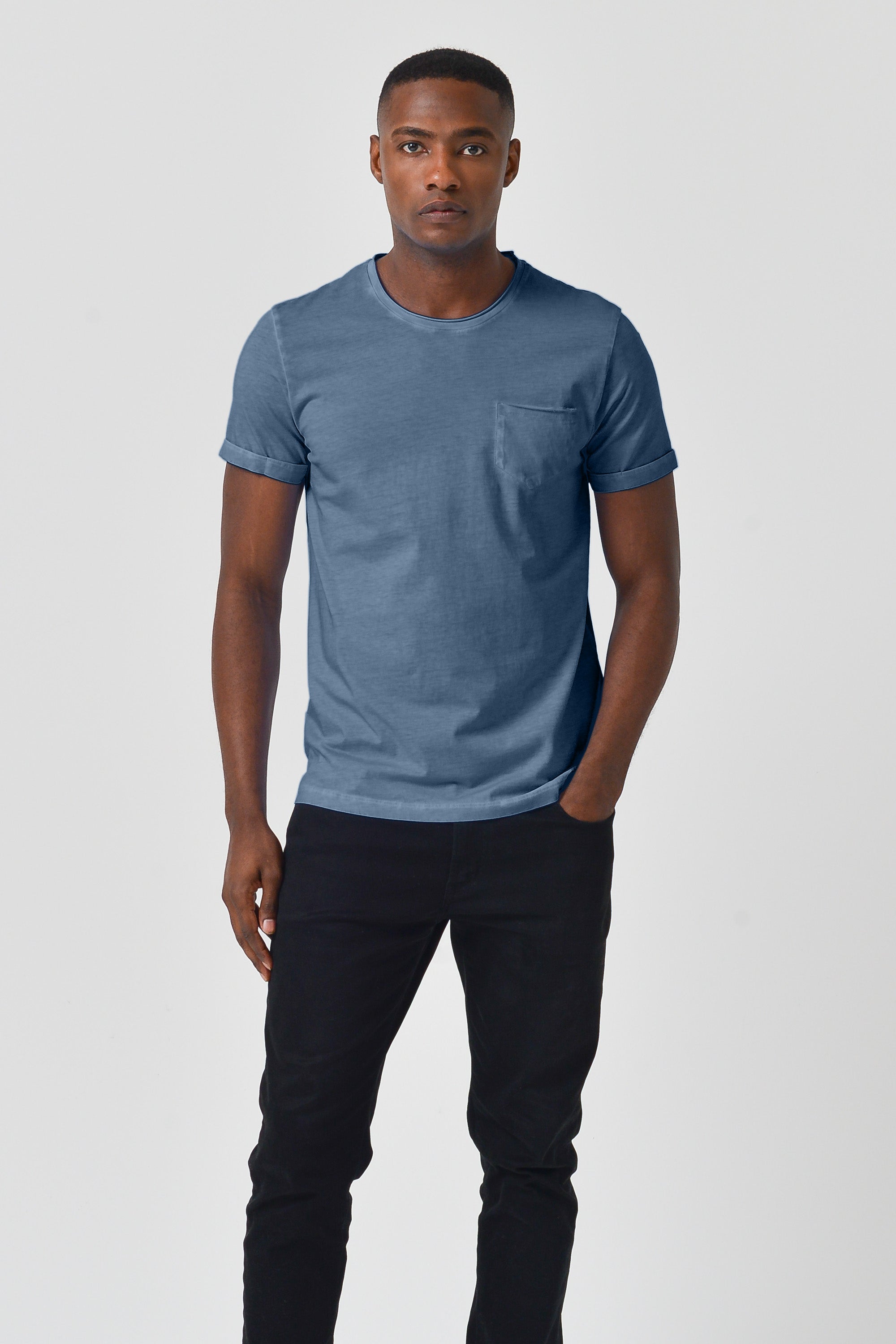 Plain Pocket Cotton T-Shirt - Jeans