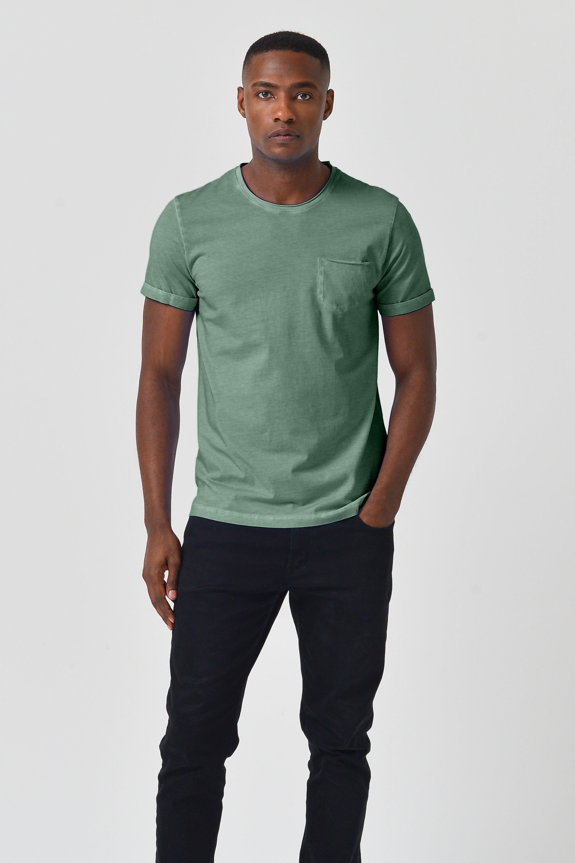 Plain Pocket Cotton T-Shirt - Juniper