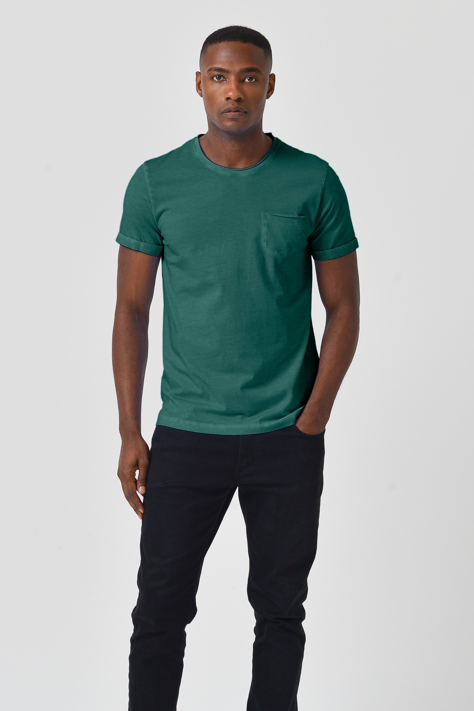 Plain Pocket Cotton T-Shirt - Lagoon