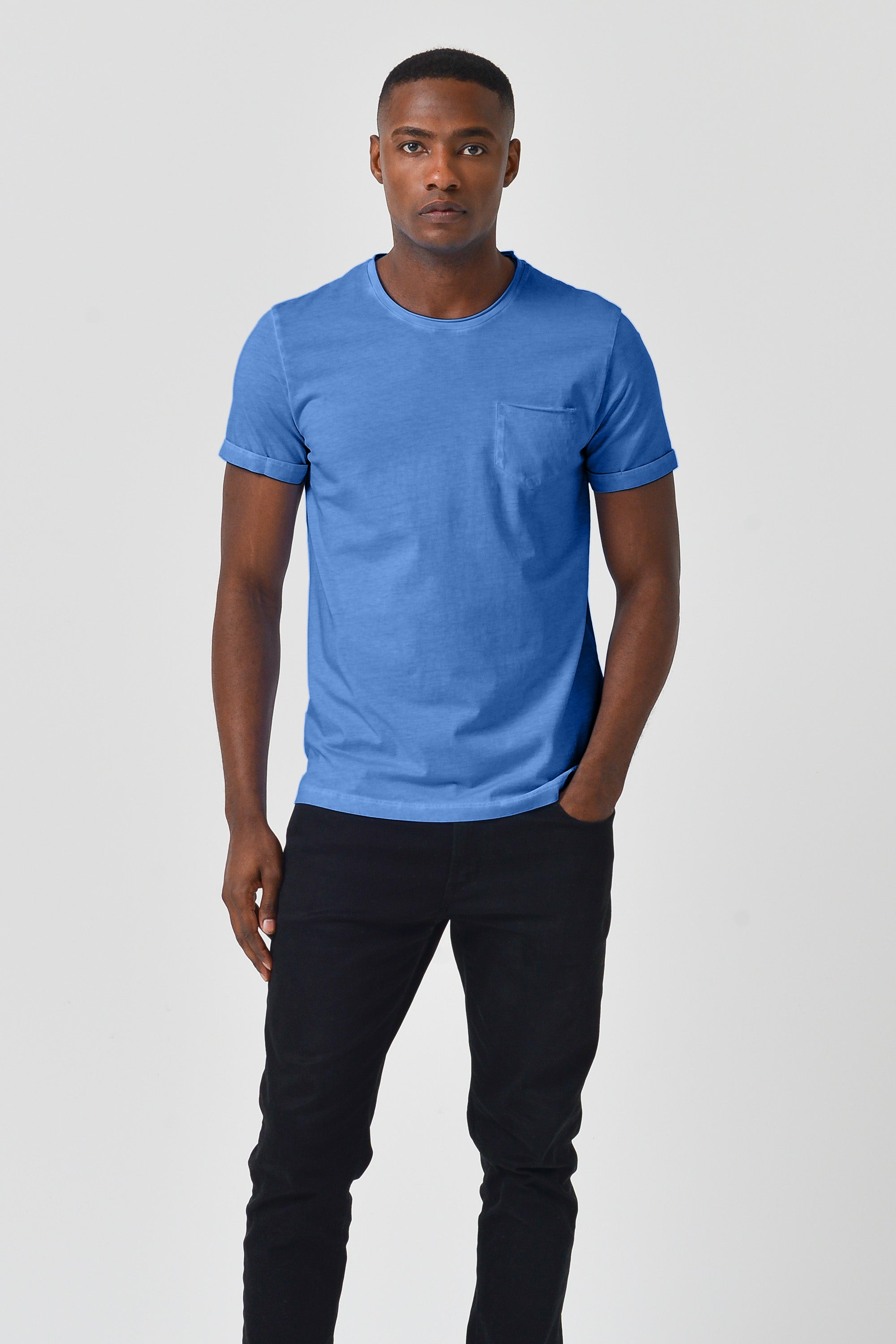 Plain Pocket Cotton T-Shirt - Oceano