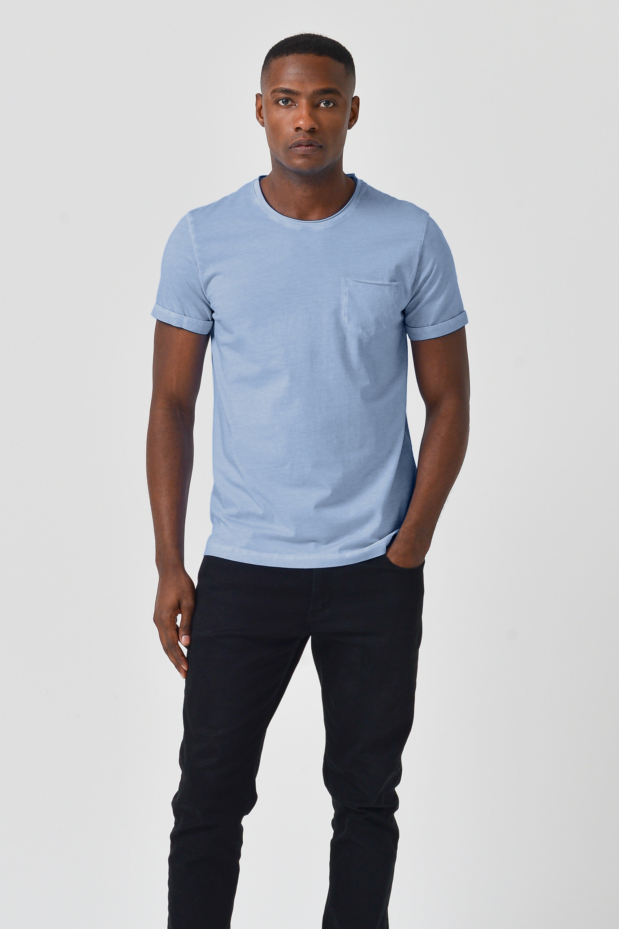 Plain Pocket Cotton T-Shirt - Polar