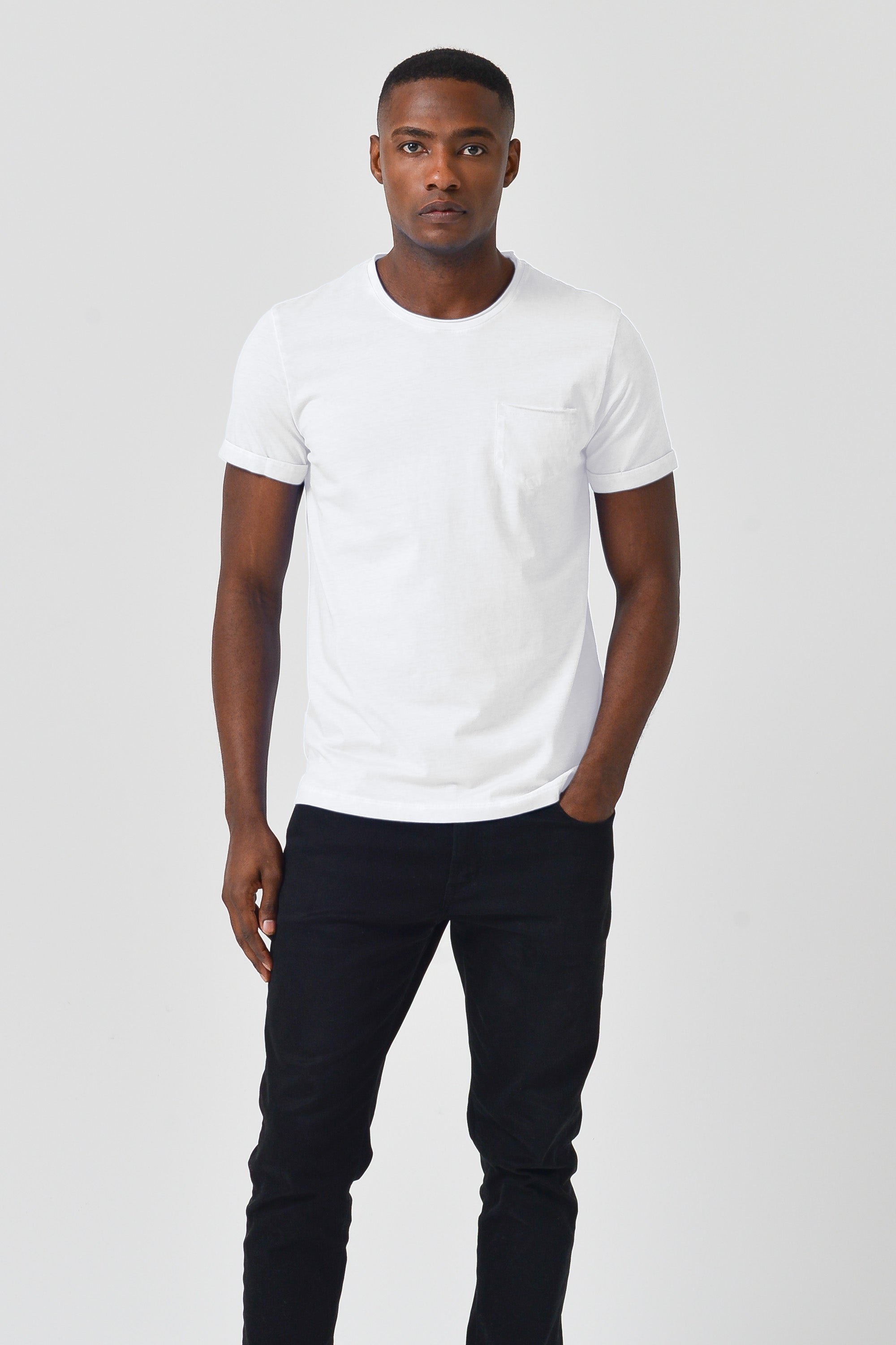 Plain Pocket Cotton T-Shirt - White