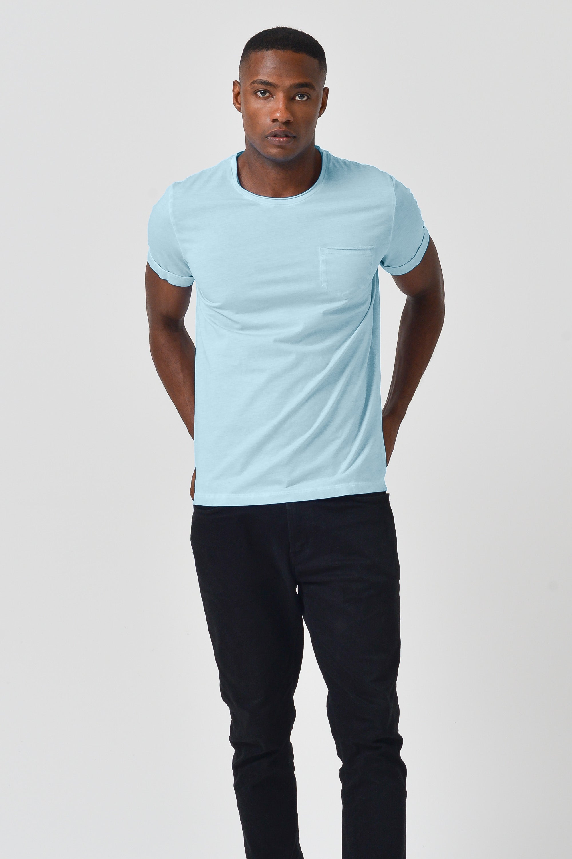 Plain Pocket Cotton T-Shirt - Bora Bora