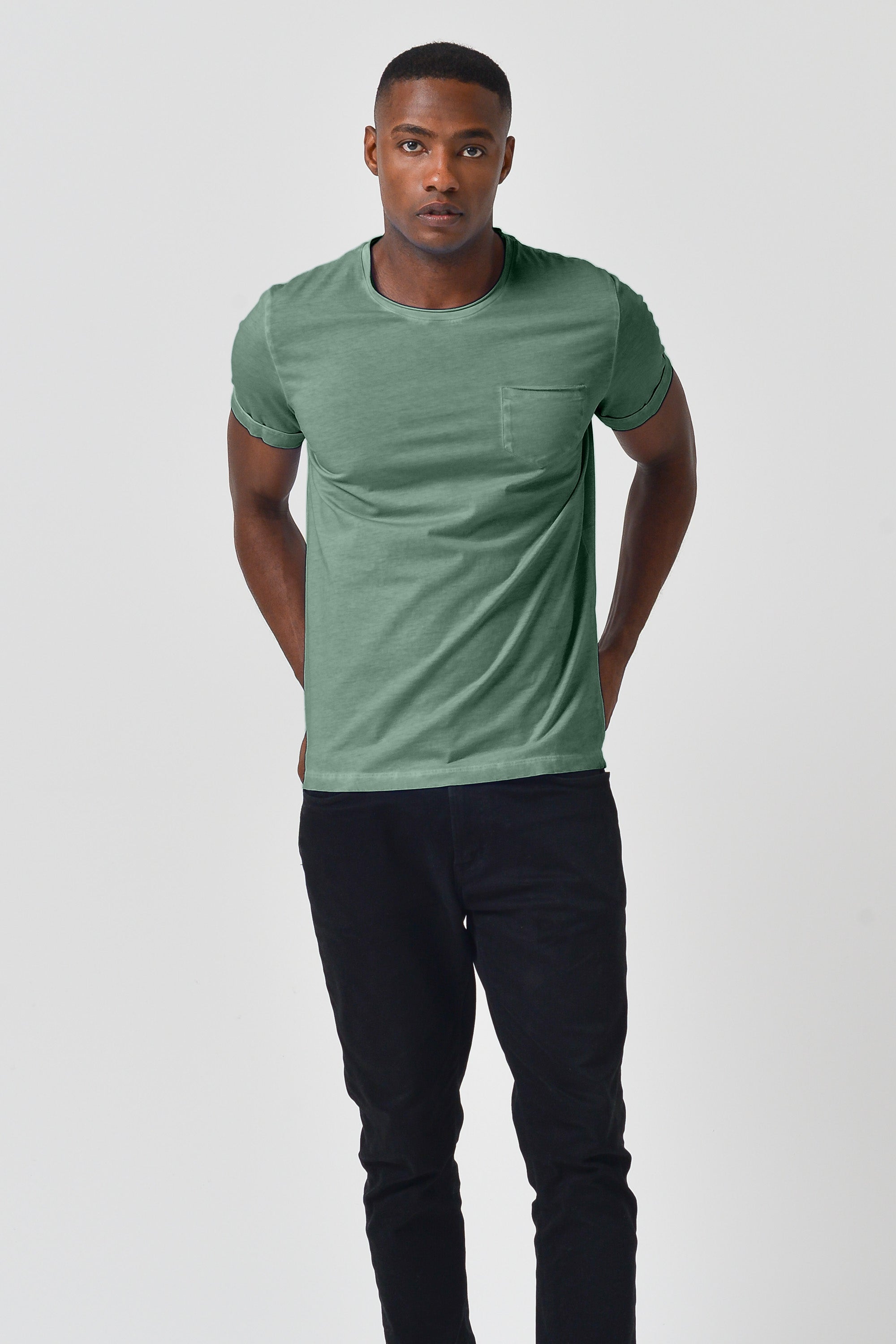 Plain Pocket Cotton T-Shirt - Juniper