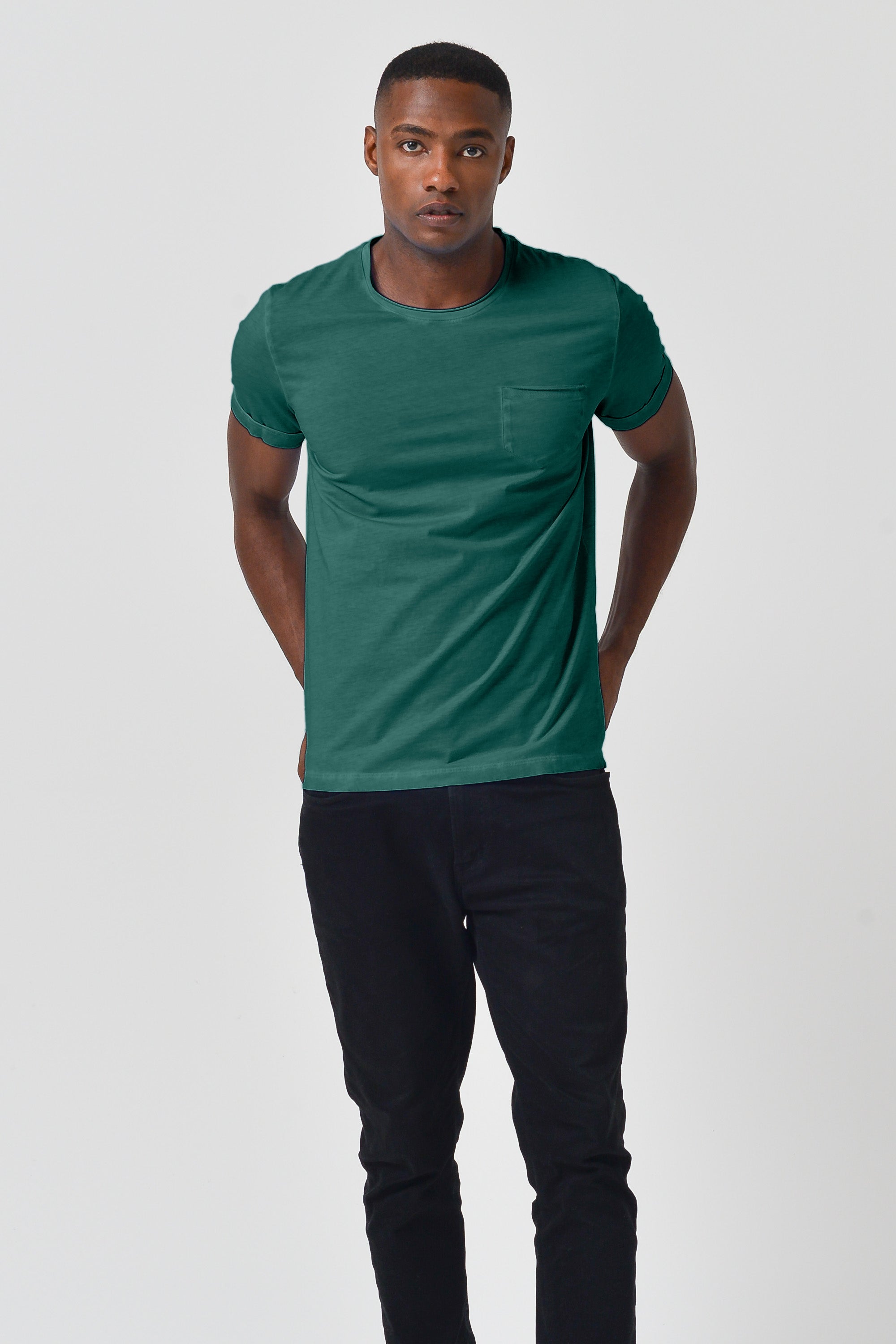 Plain Pocket Cotton T-Shirt - Lagoon