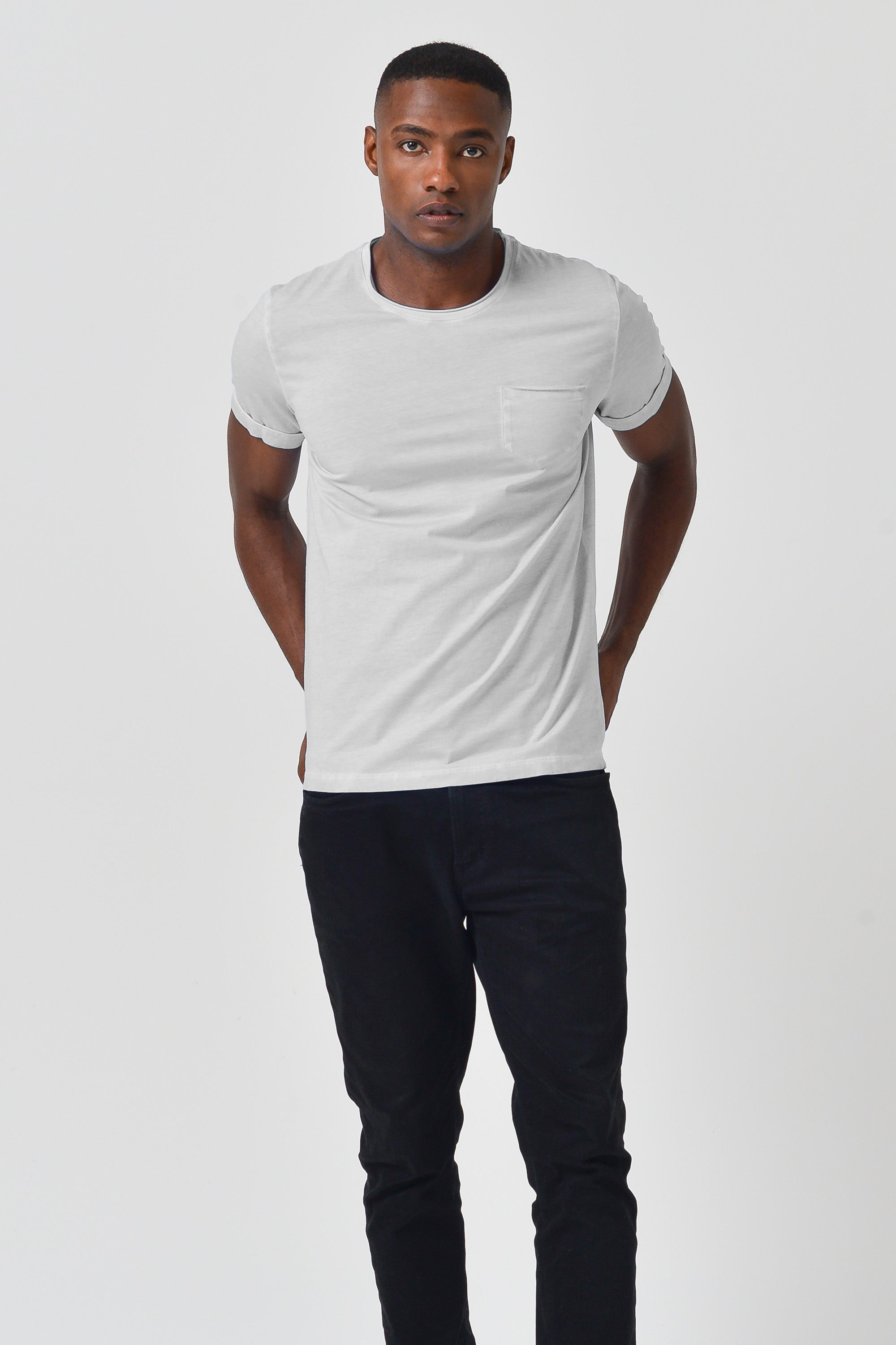 Plain Pocket Cotton T-Shirt - Marmo