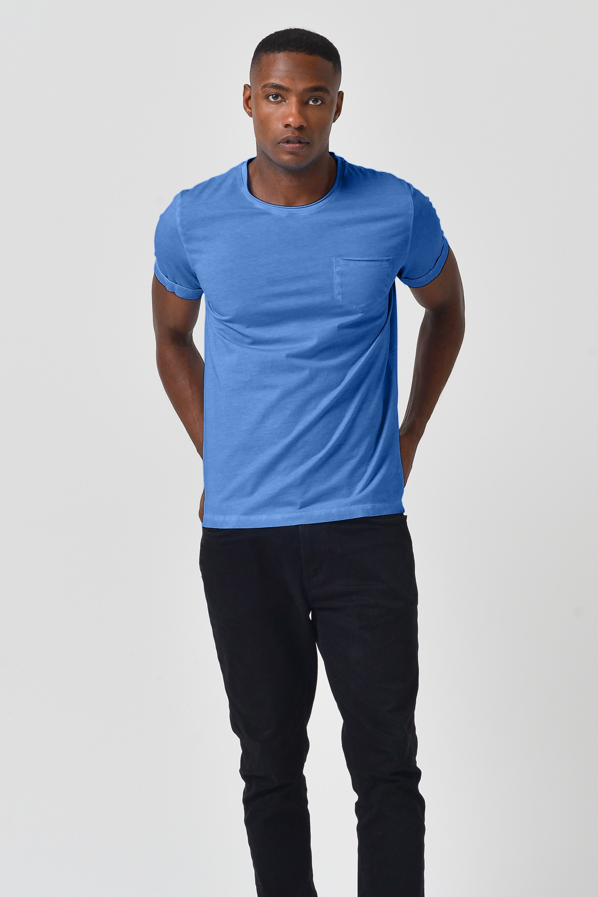 Plain Pocket Cotton T-Shirt - Oceano