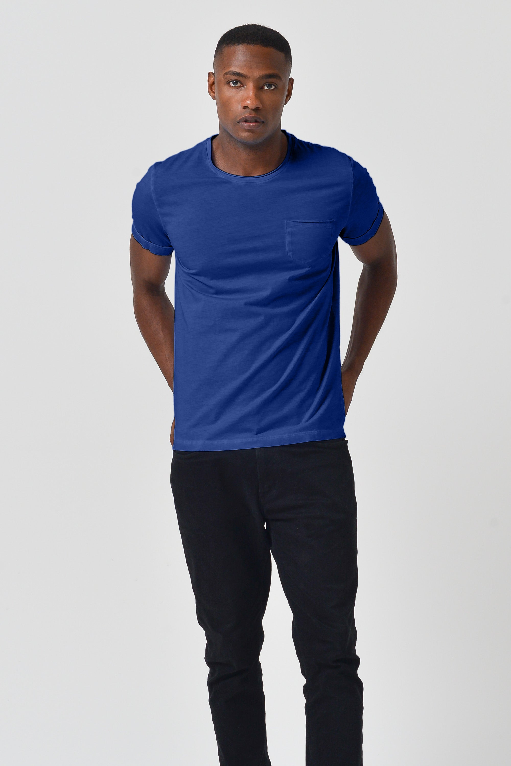 Plain Pocket Cotton T-Shirt - Royal