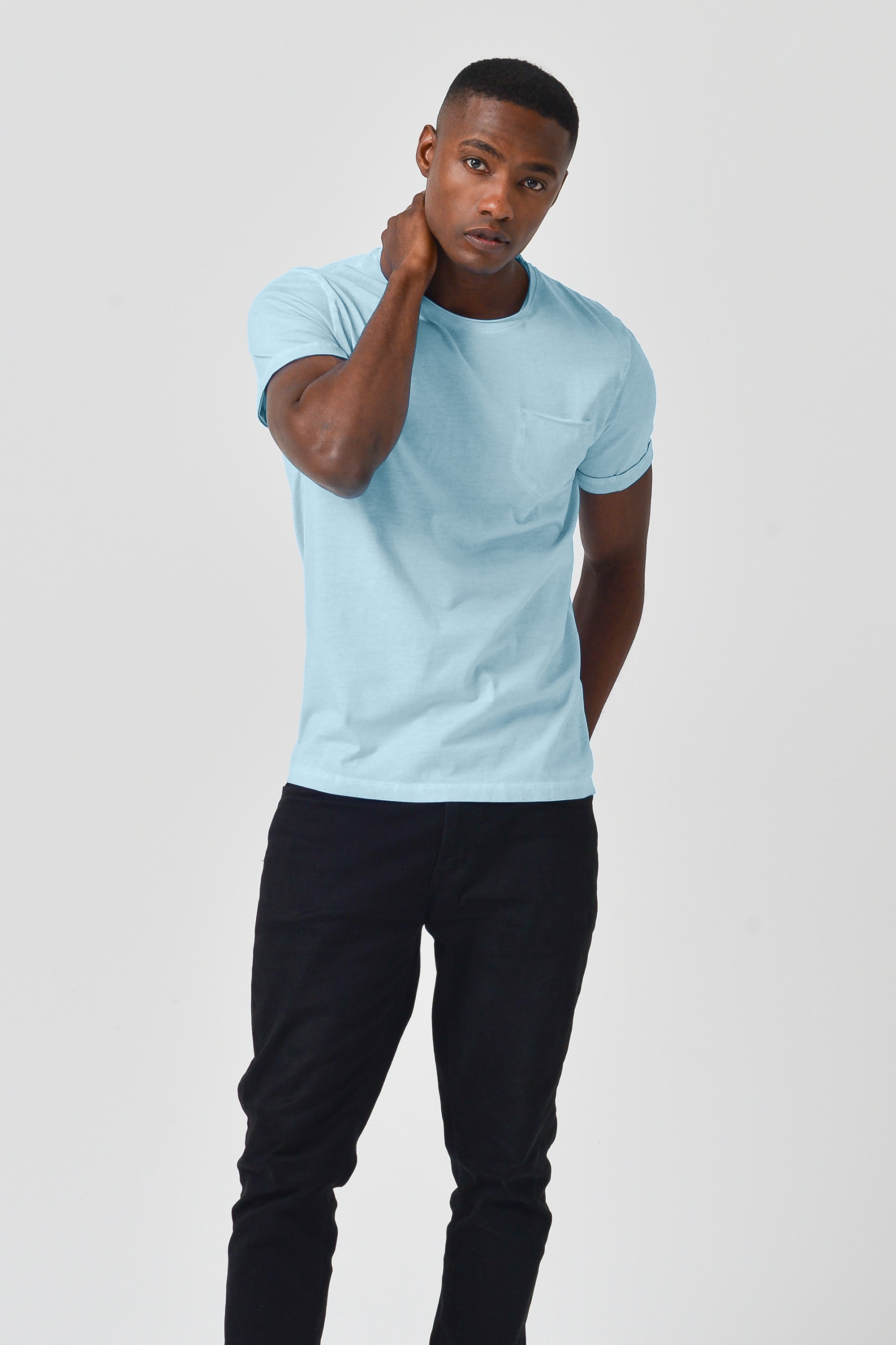 Plain Pocket Cotton T-Shirt - Bora Bora