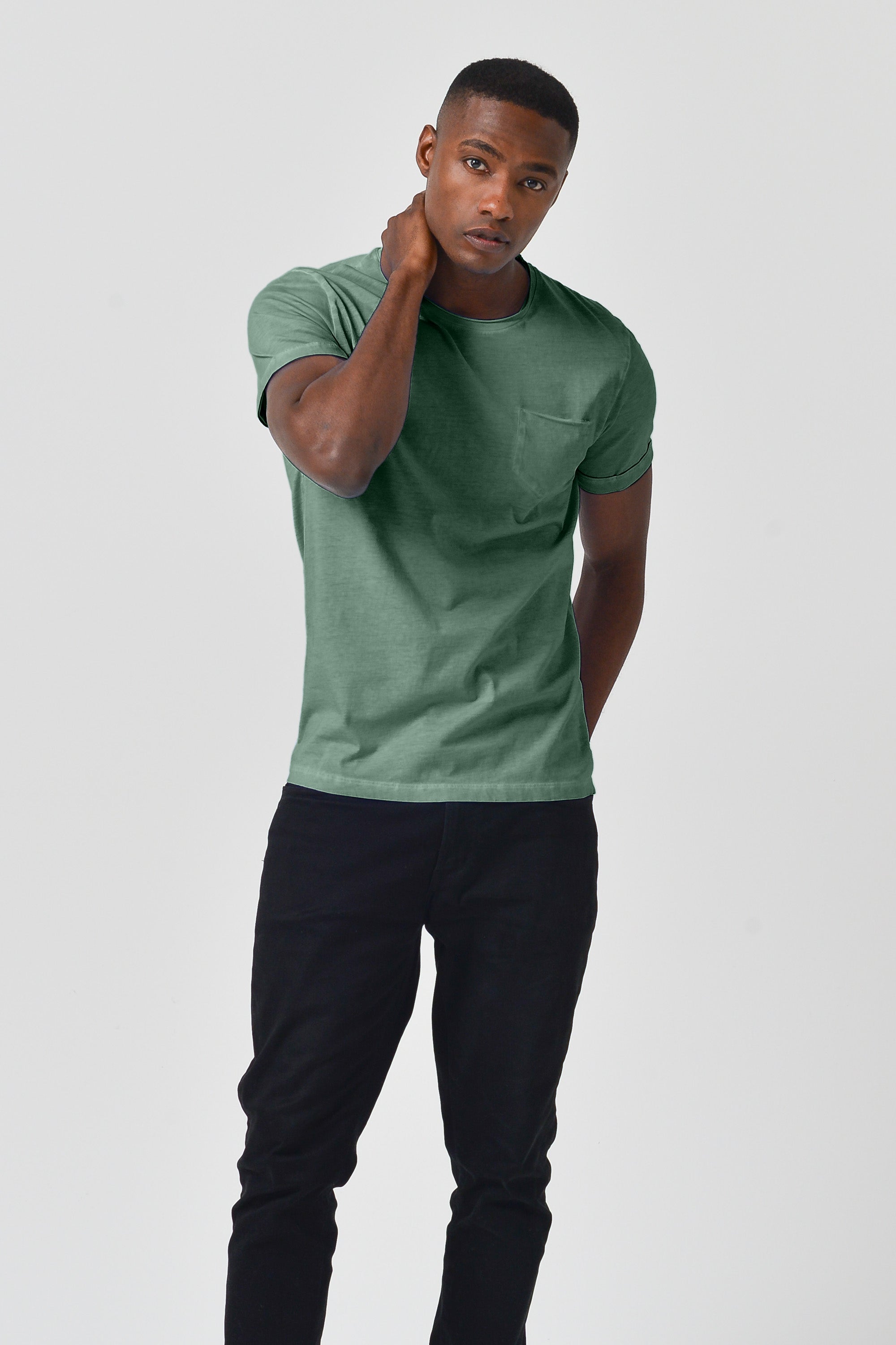 Plain Pocket Cotton T-Shirt - Juniper
