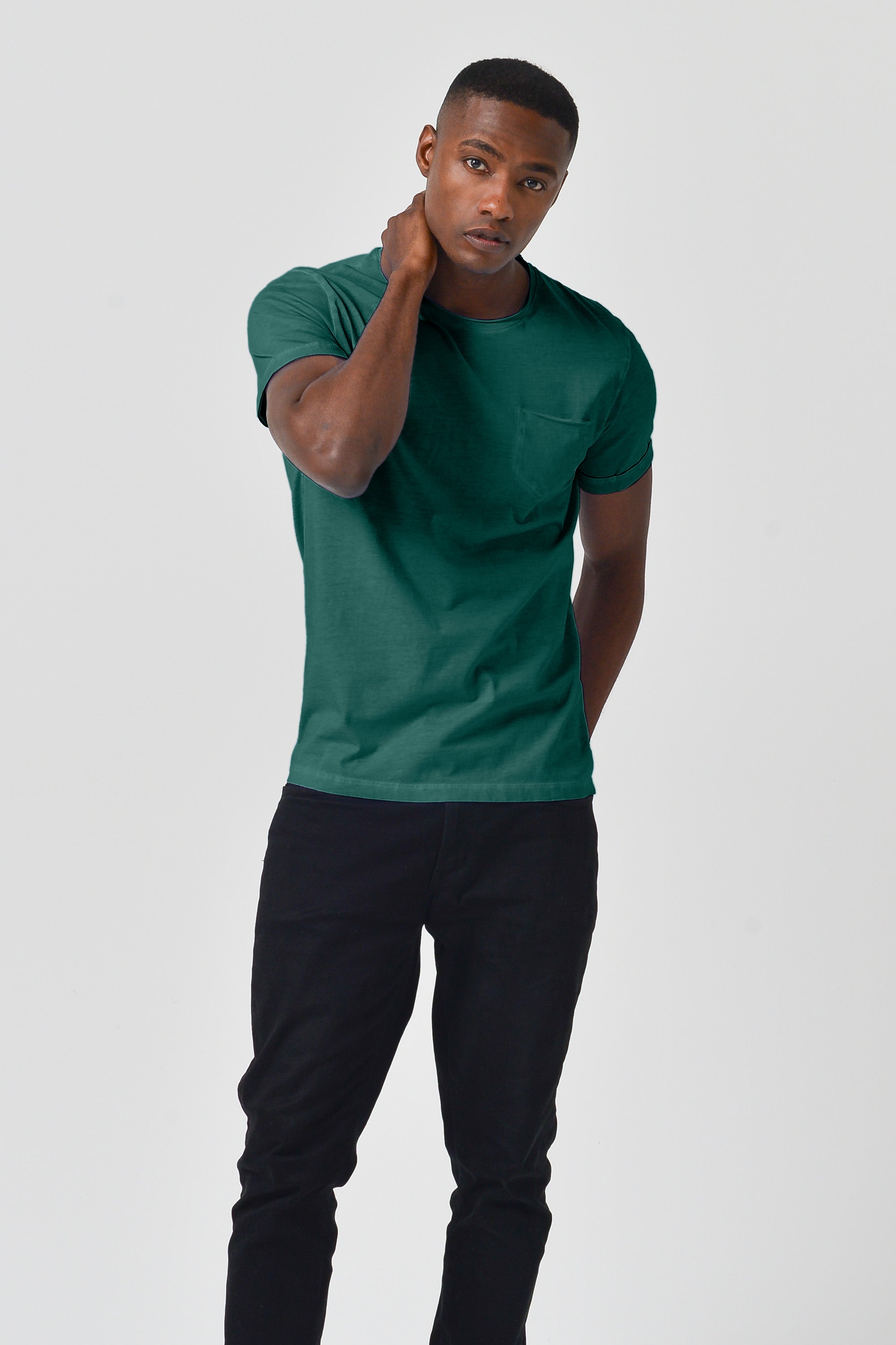 Plain Pocket Cotton T-Shirt - Lagoon