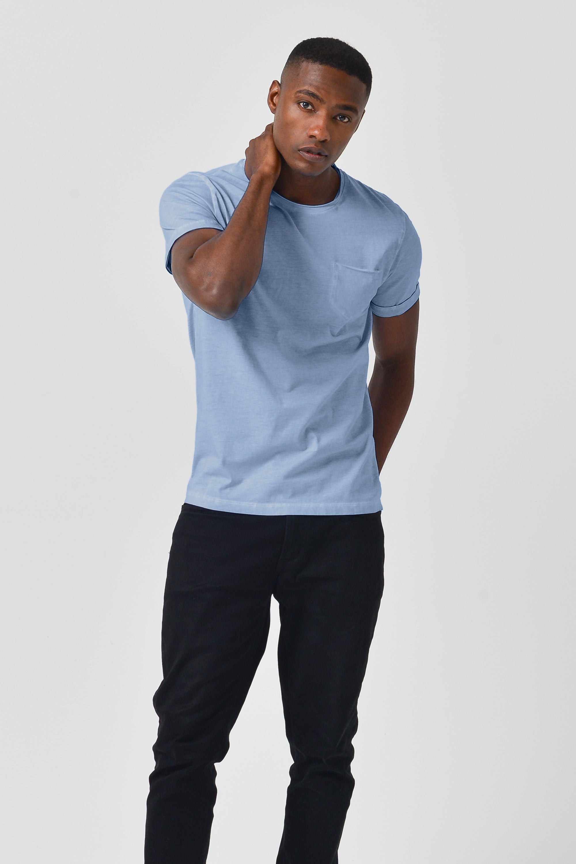 Plain Pocket Cotton T-Shirt - Polar