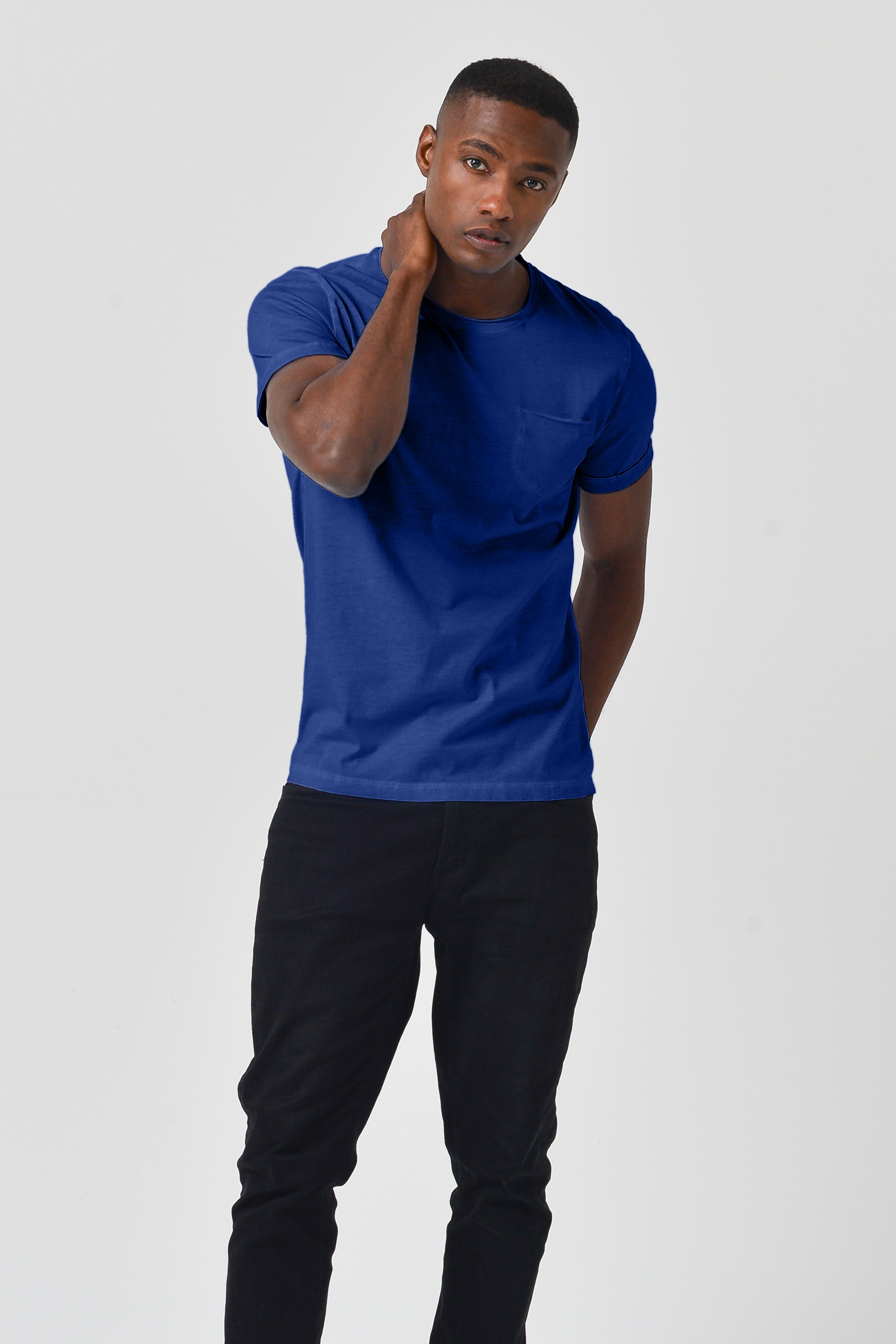 Plain Pocket Cotton T-Shirt - Royal