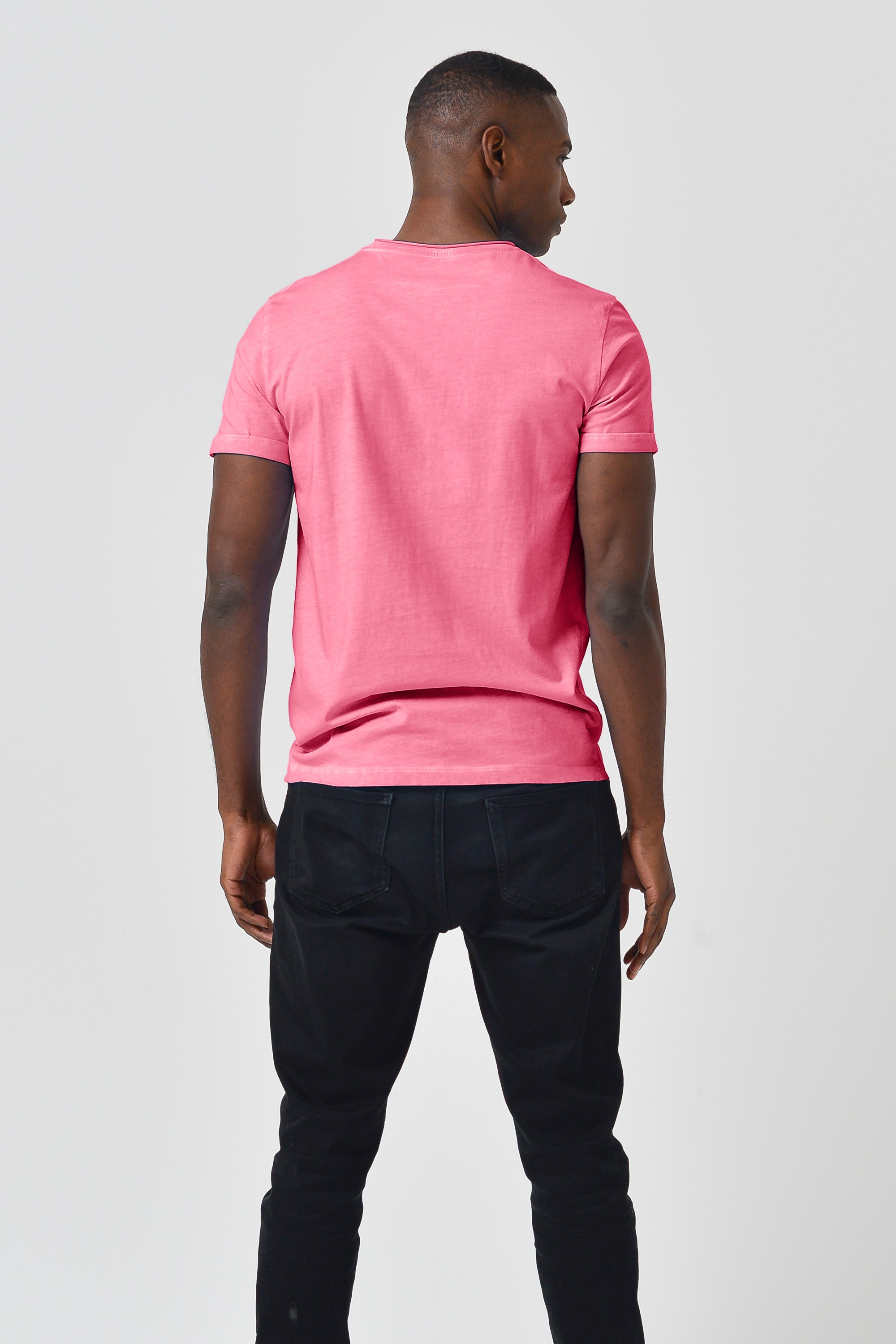 Plain Pocket Cotton T-Shirt - Azalea