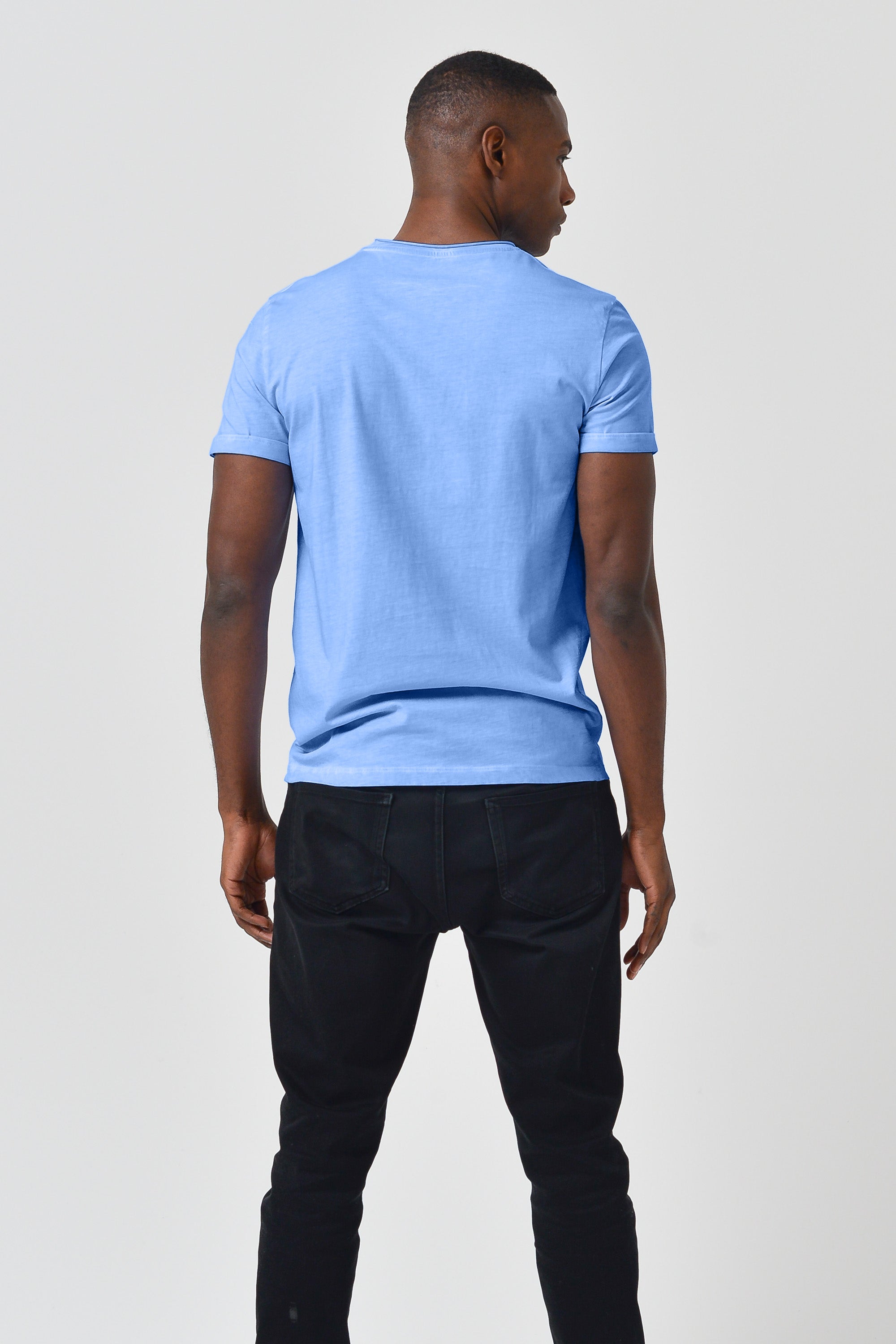 Plain Pocket Cotton T-Shirt - Santorini