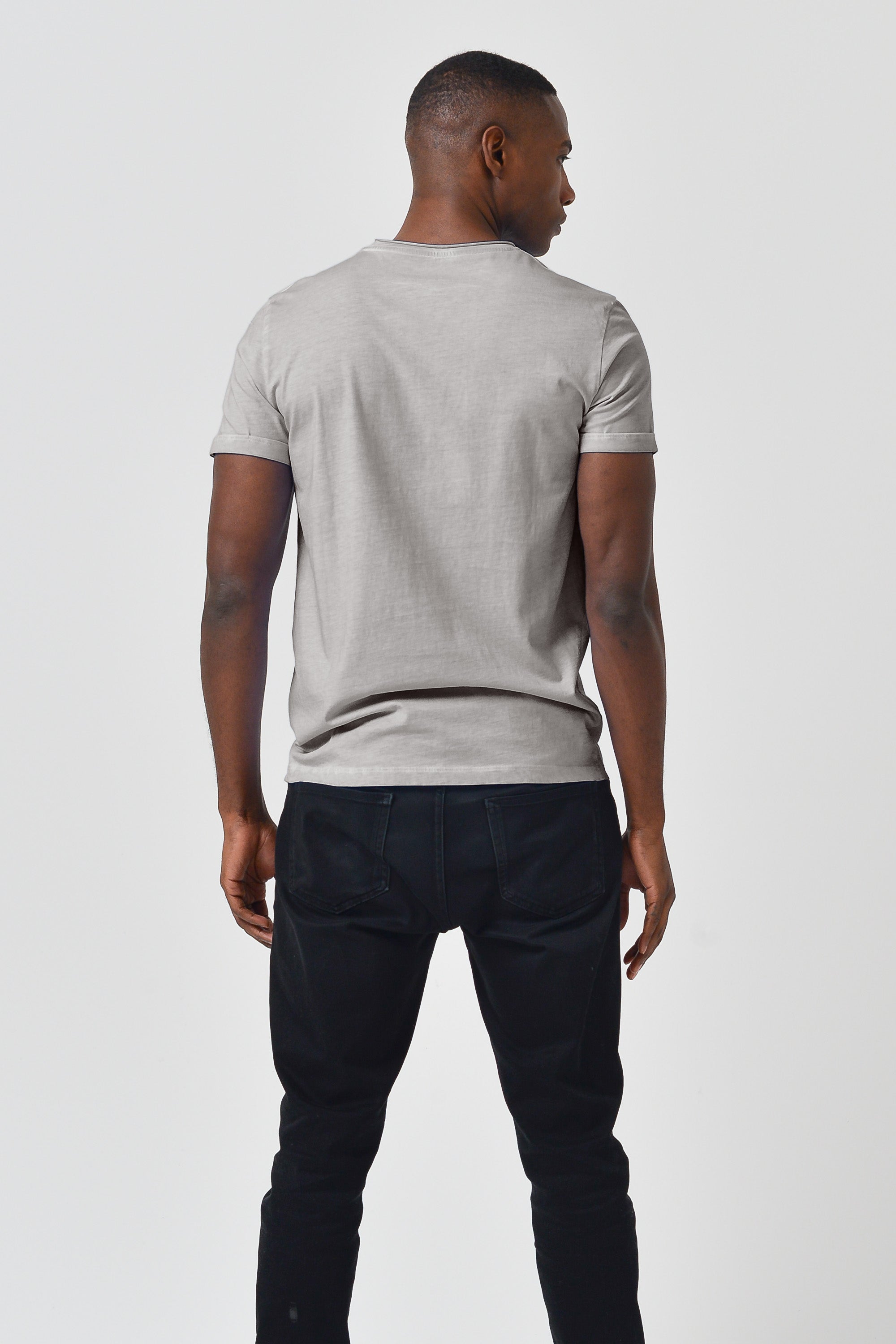 Plain Pocket Cotton T-Shirt - Steel
