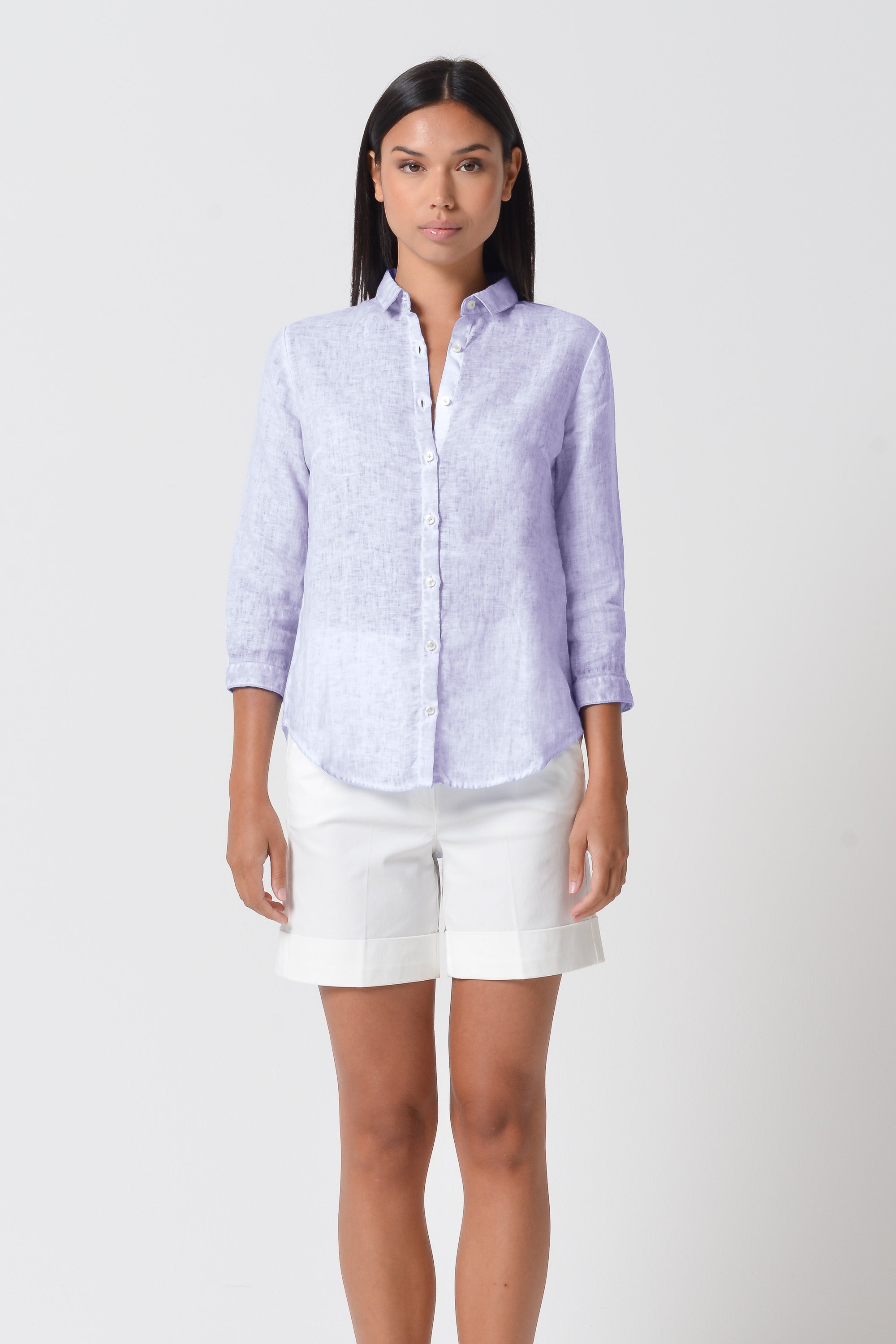 Valerie Shirt in Linen - Lilac