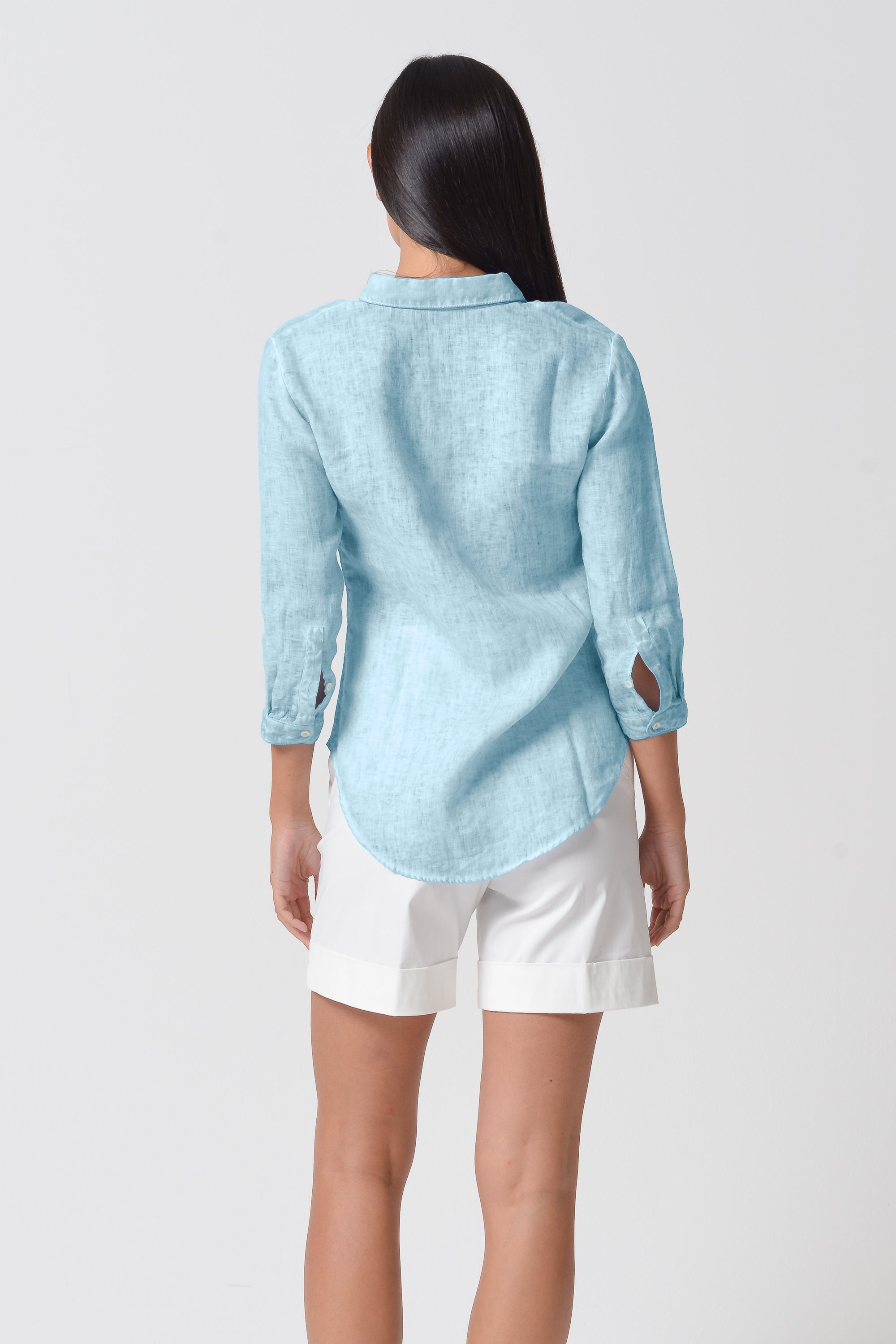 Valerie Shirt in Linen - Bora Bora
