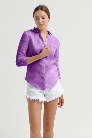 Valerie Shirt in Linen - Morado