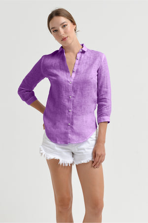 Valerie Shirt in Linen - Morado