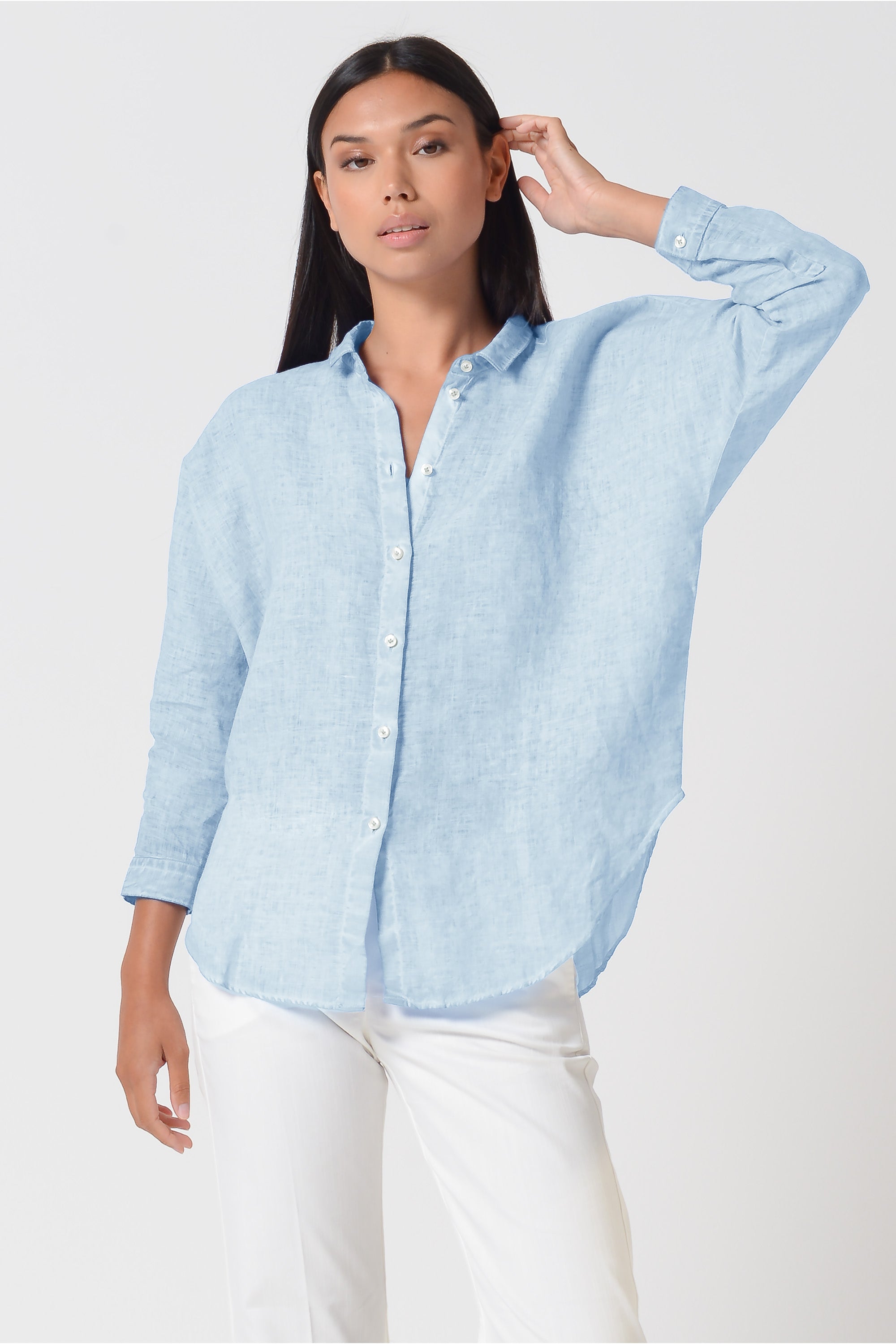 Ollie Blouse in Linen - Aria