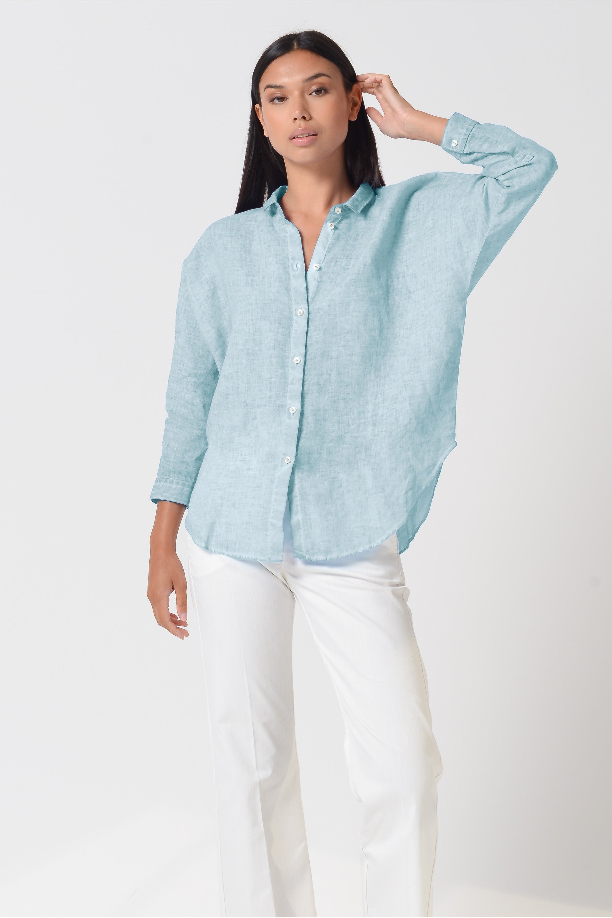 Ollie Blouse in Linen - Barbados