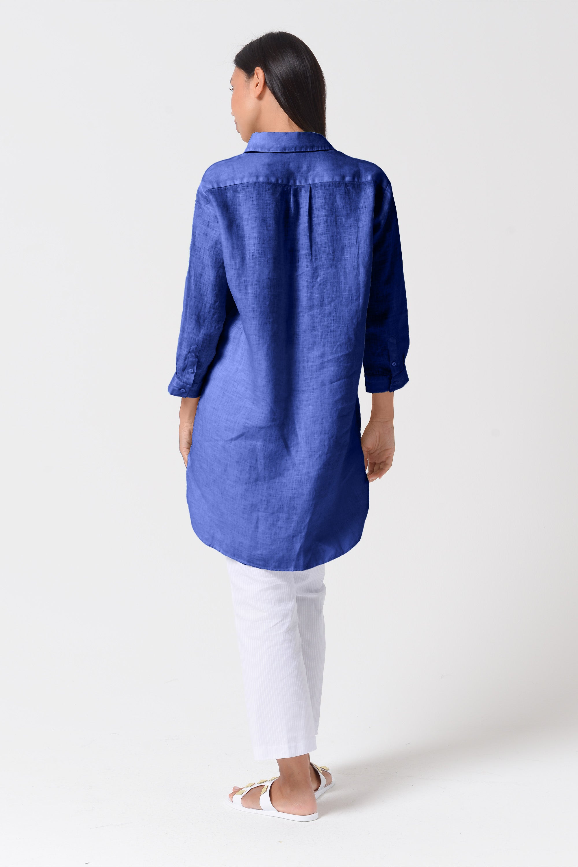 Mini Linen Shirtdress - Pacific