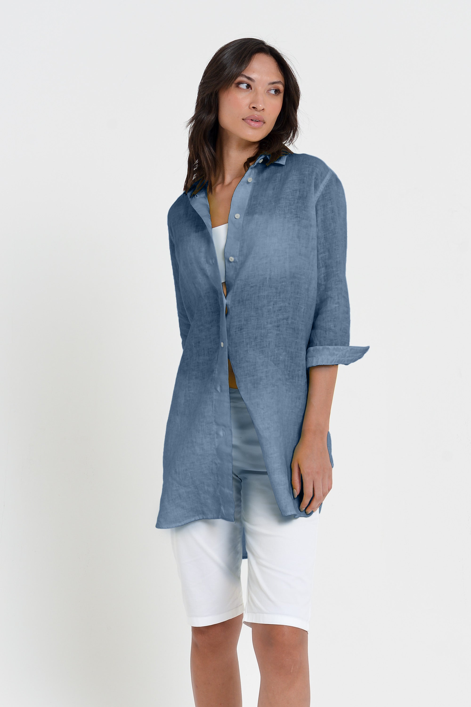 Chemisier Aperto Lino - Jeans