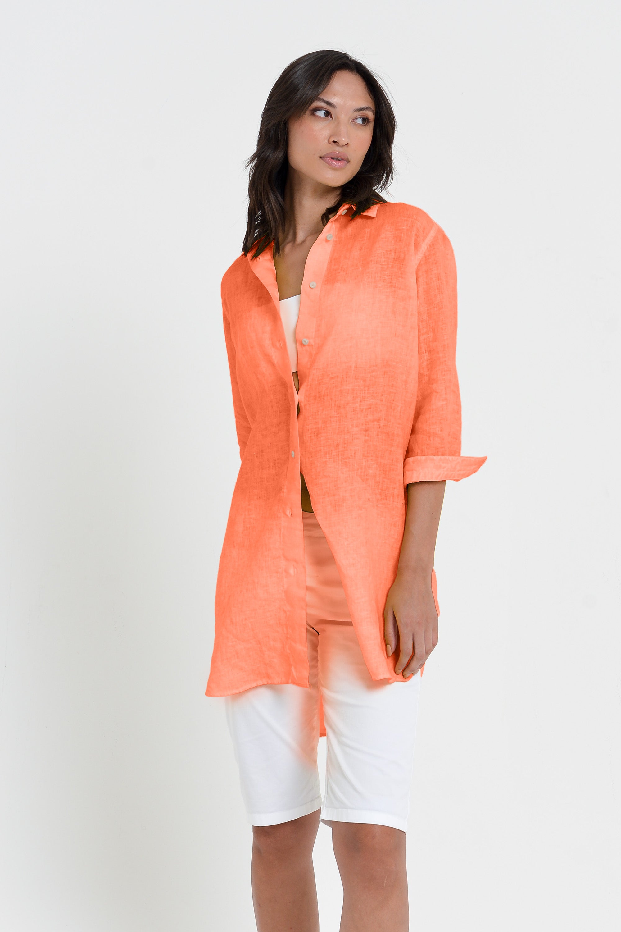 Effortless Linen Open Tunic - Spritz