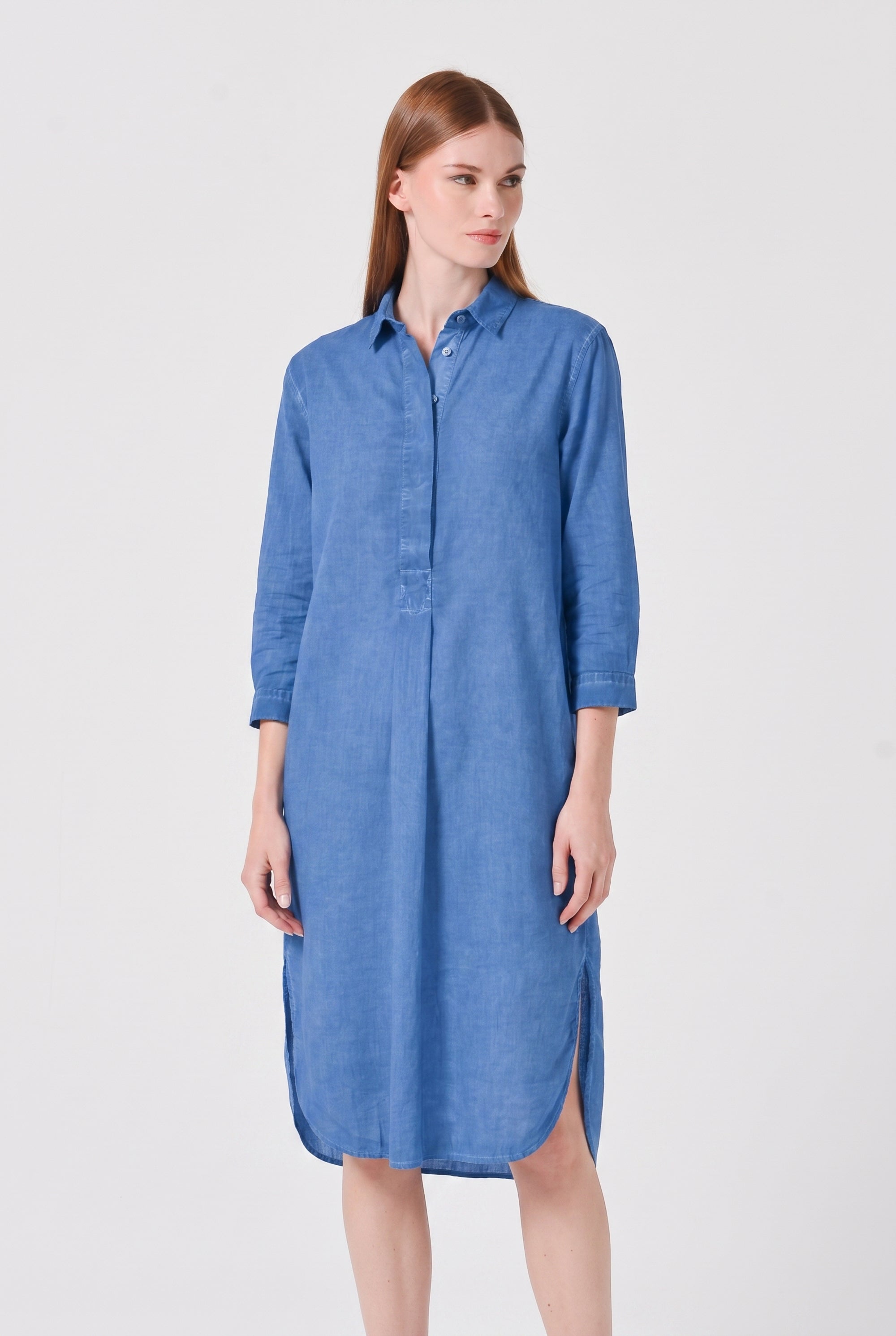 Long Voile Shirtdress - Oceano