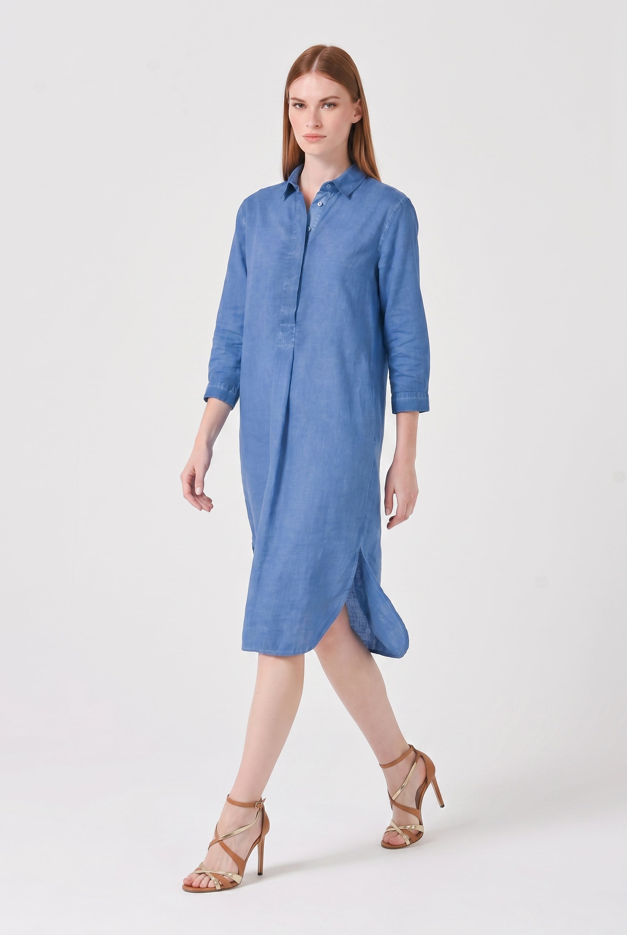 Long Voile Shirtdress - Oceano