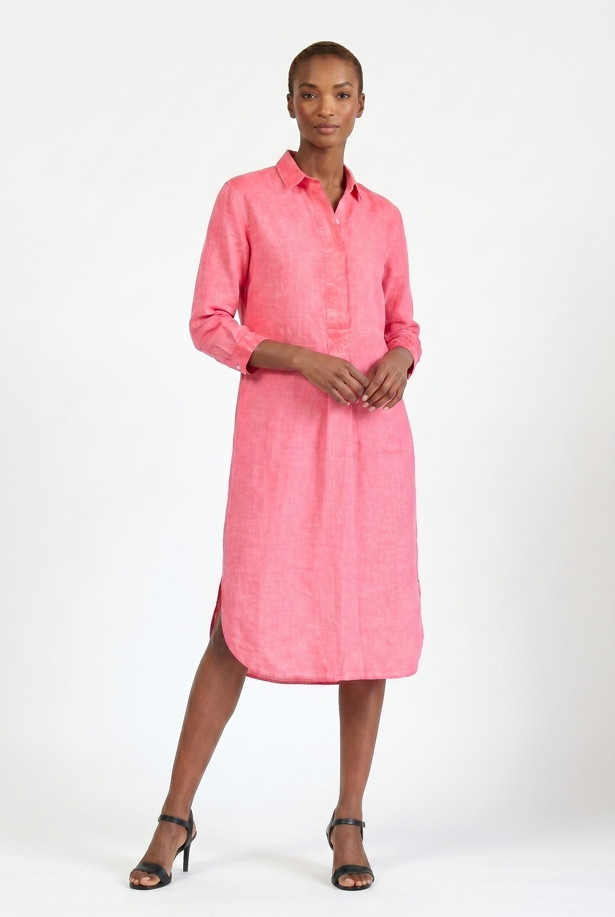 Long Voile Shirtdress - Azalea