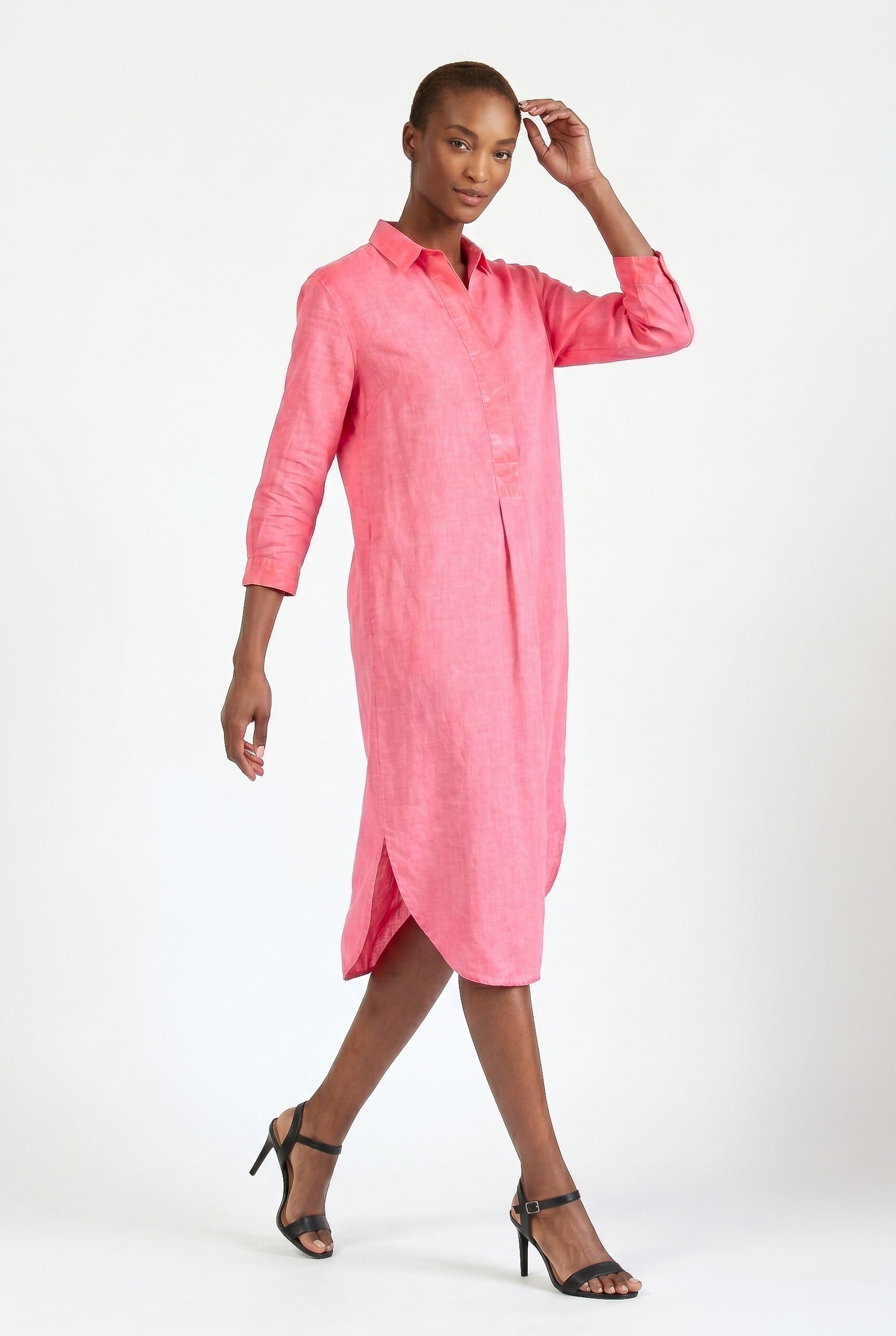 Long Voile Shirtdress - Azalea