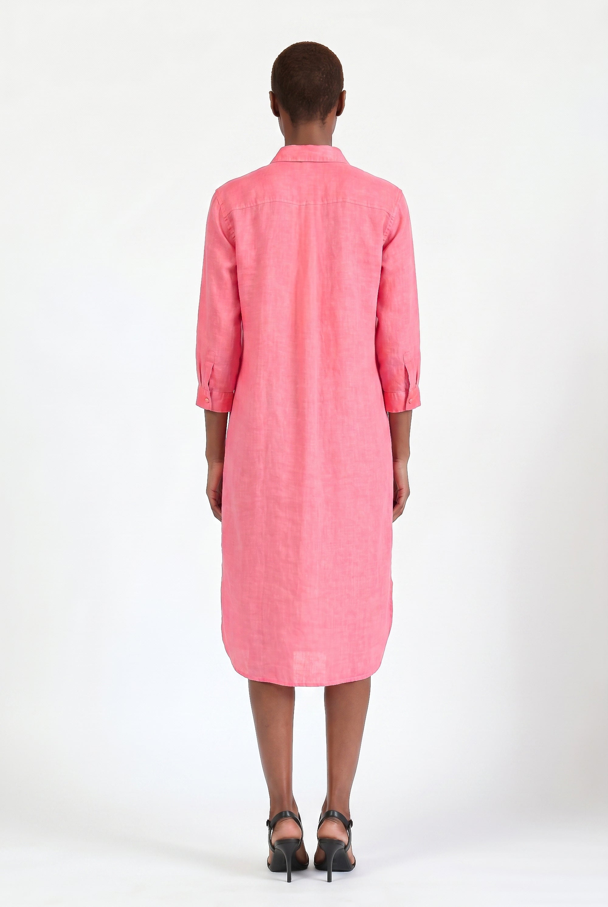 Long Voile Shirtdress - Azalea