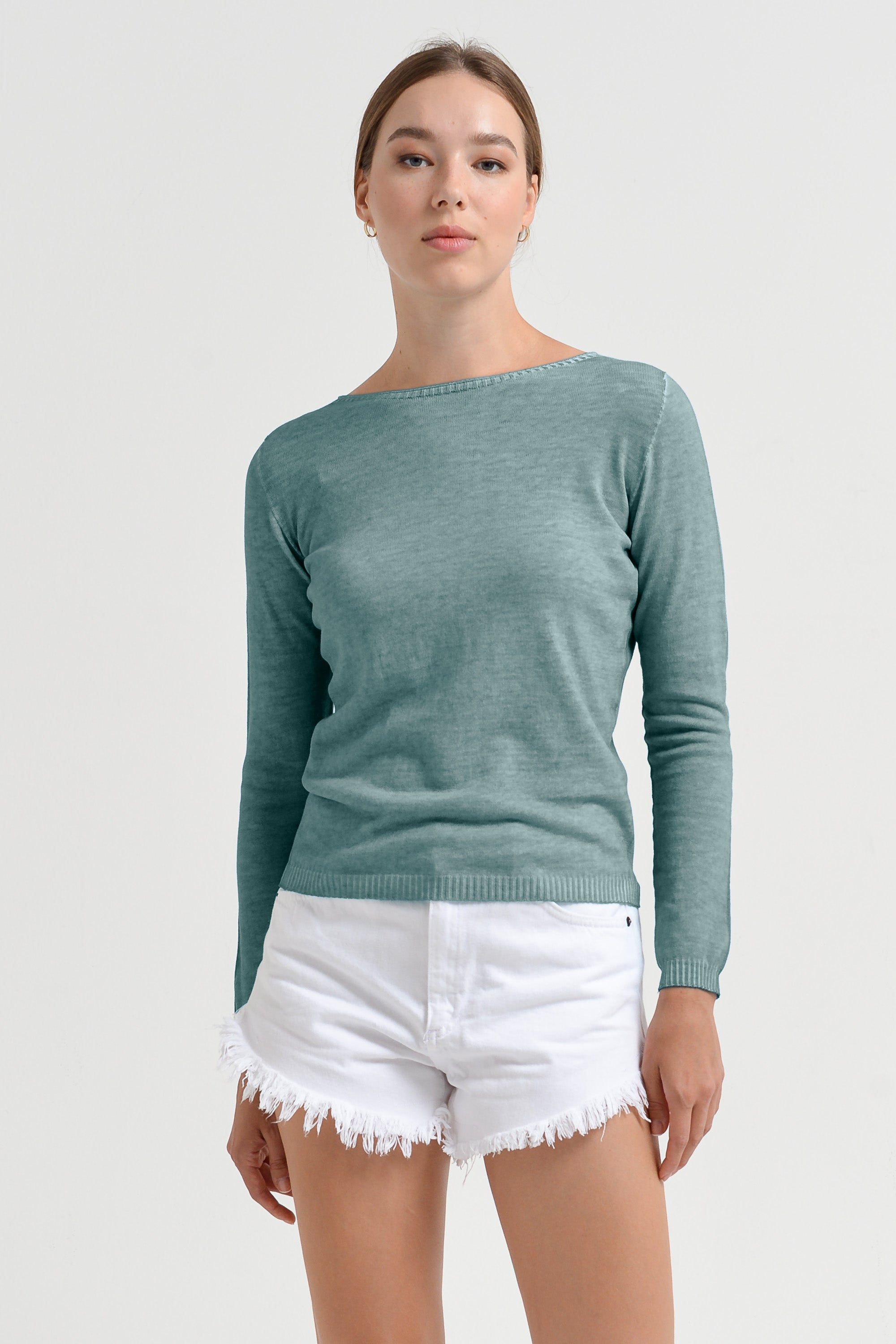Crew Neck Cotton Jumper - Shark