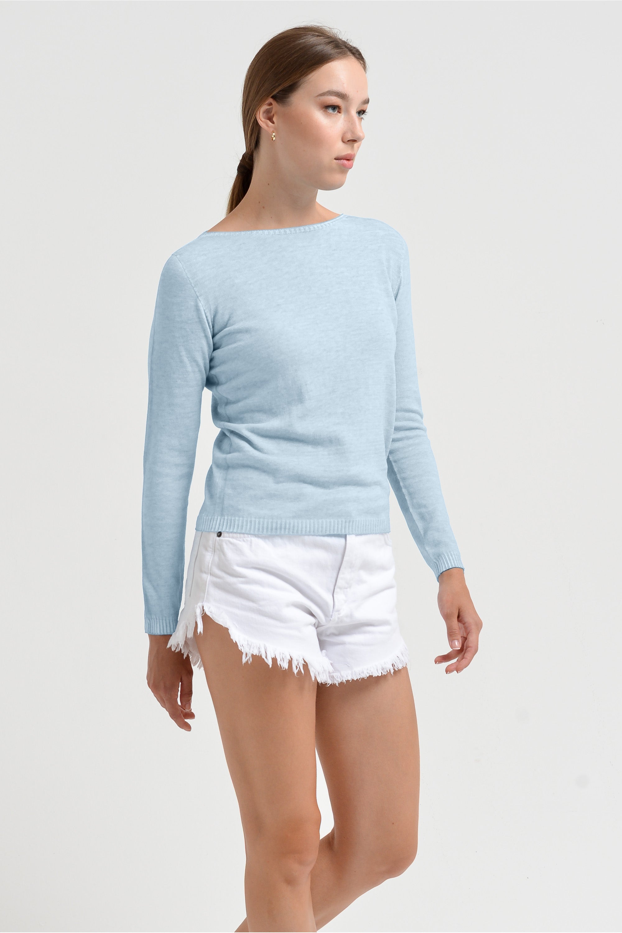 Crew Neck Cotton Jumper - Anice