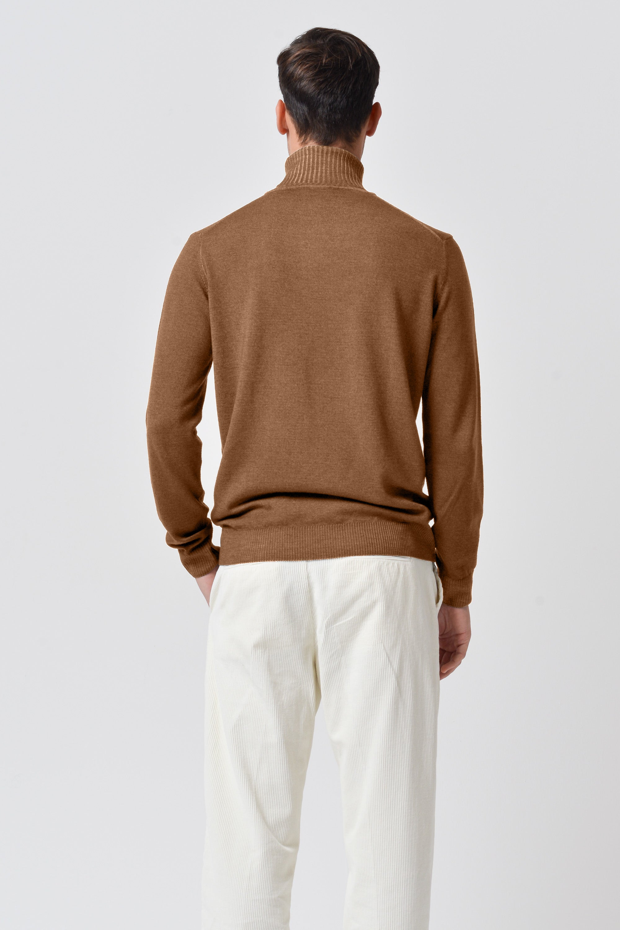 Haster - Extrafine Merino Wool Turtleneck Sweater - Wood